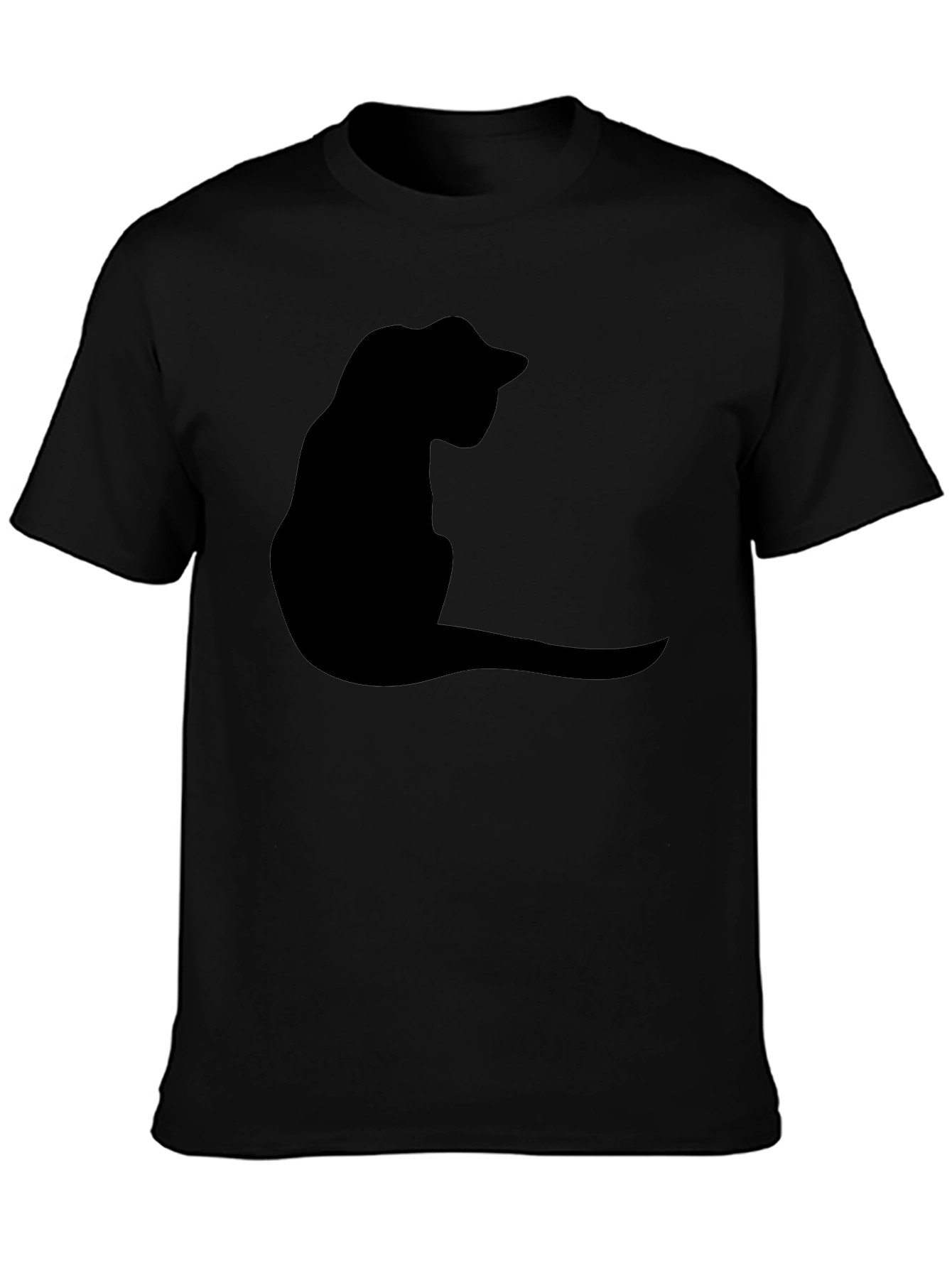 Black Cat Silhouette T-Shirt - Casual Graphic Tee