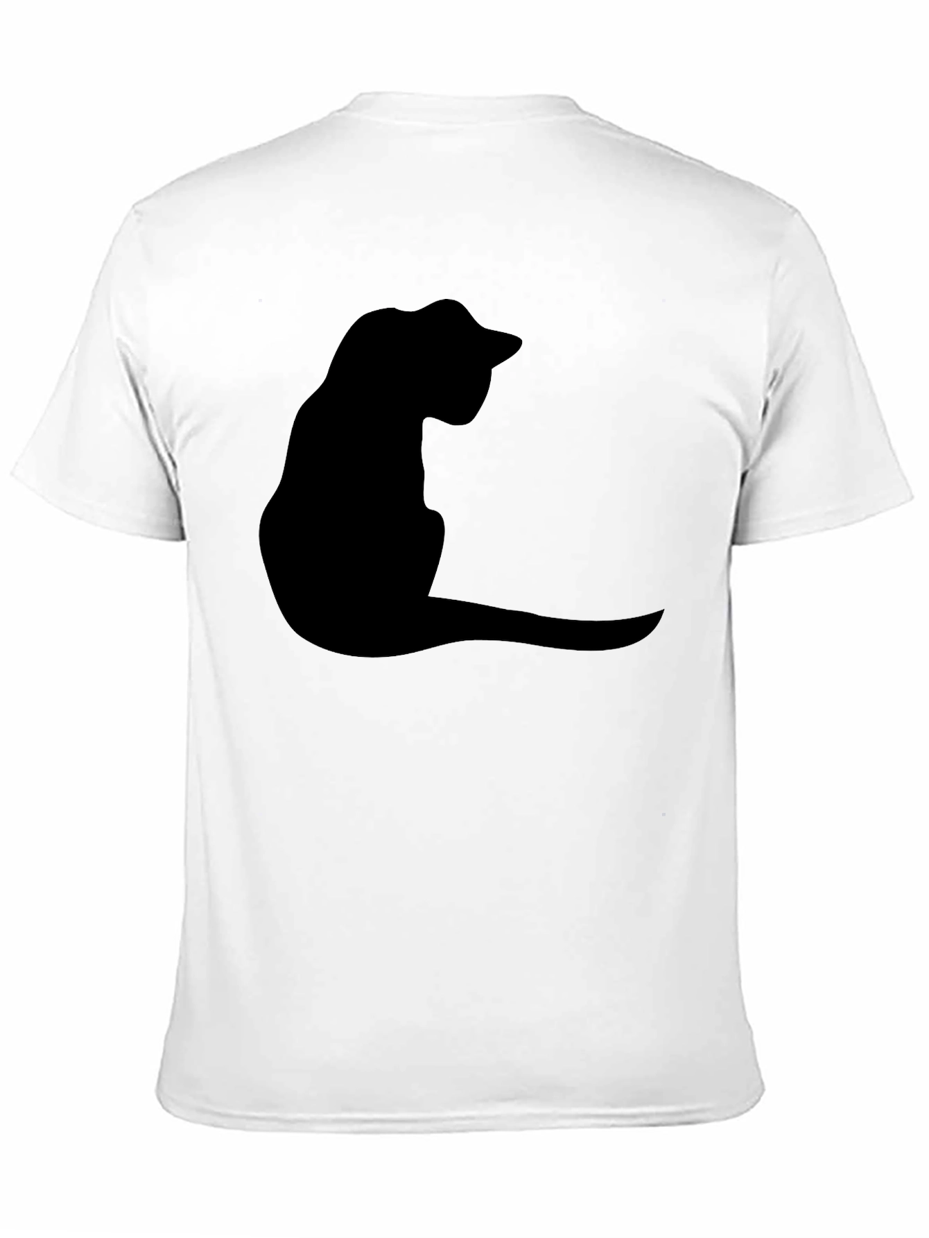 Black Cat Silhouette T-Shirt - Casual Graphic Tee