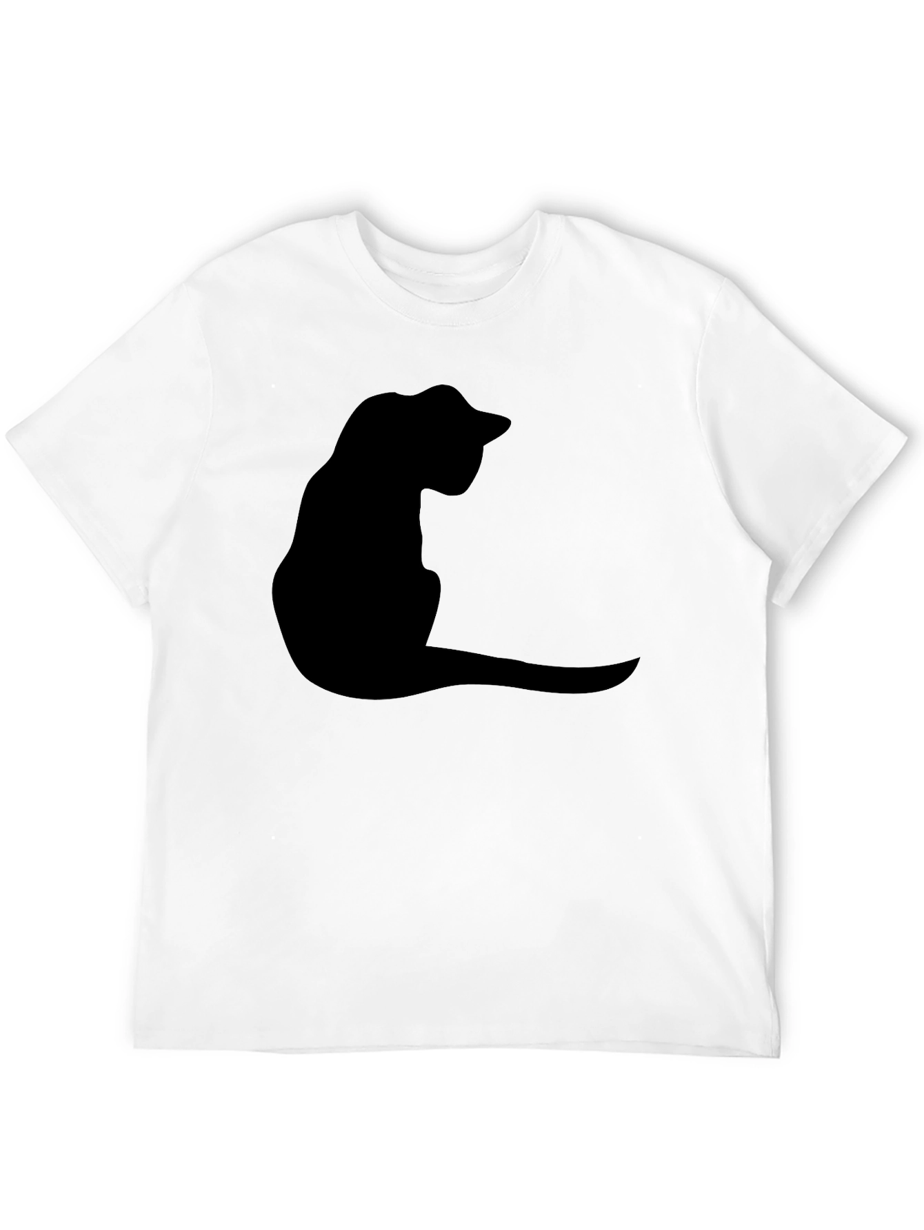 Black Cat Silhouette T-Shirt - Casual Graphic Tee