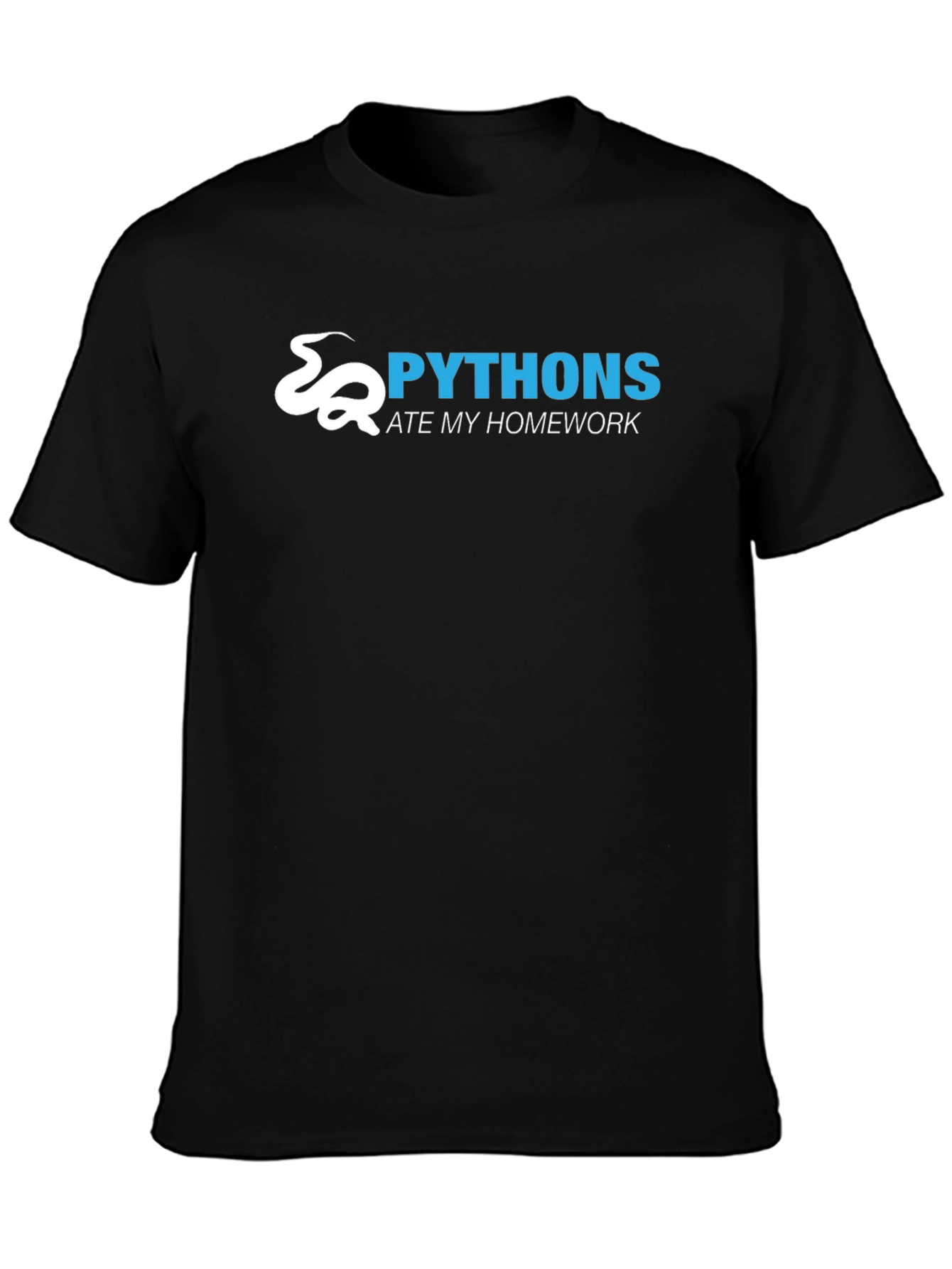 Python Ate My Homework Black T-Shirt