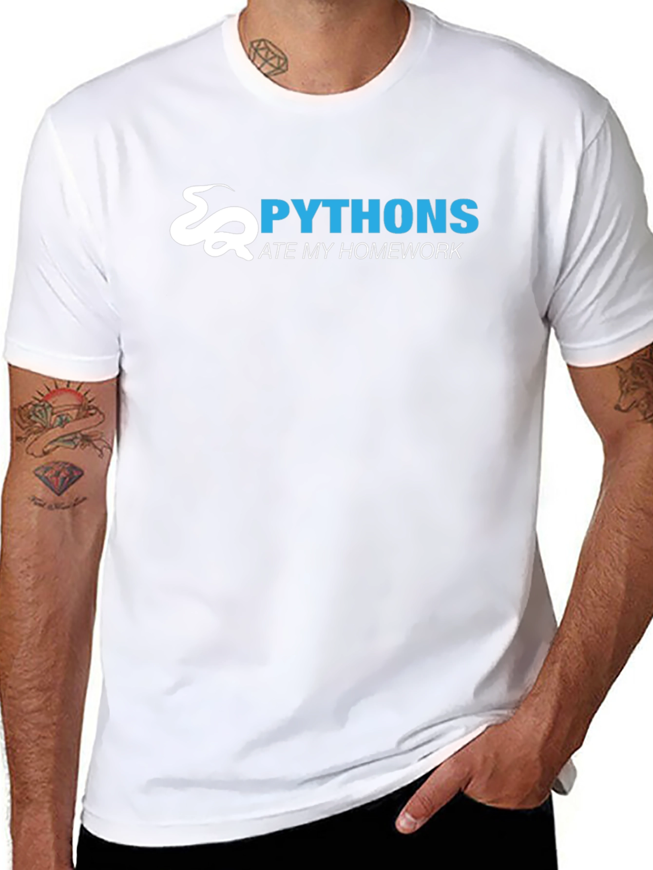 Python Ate My Homework Black T-Shirt