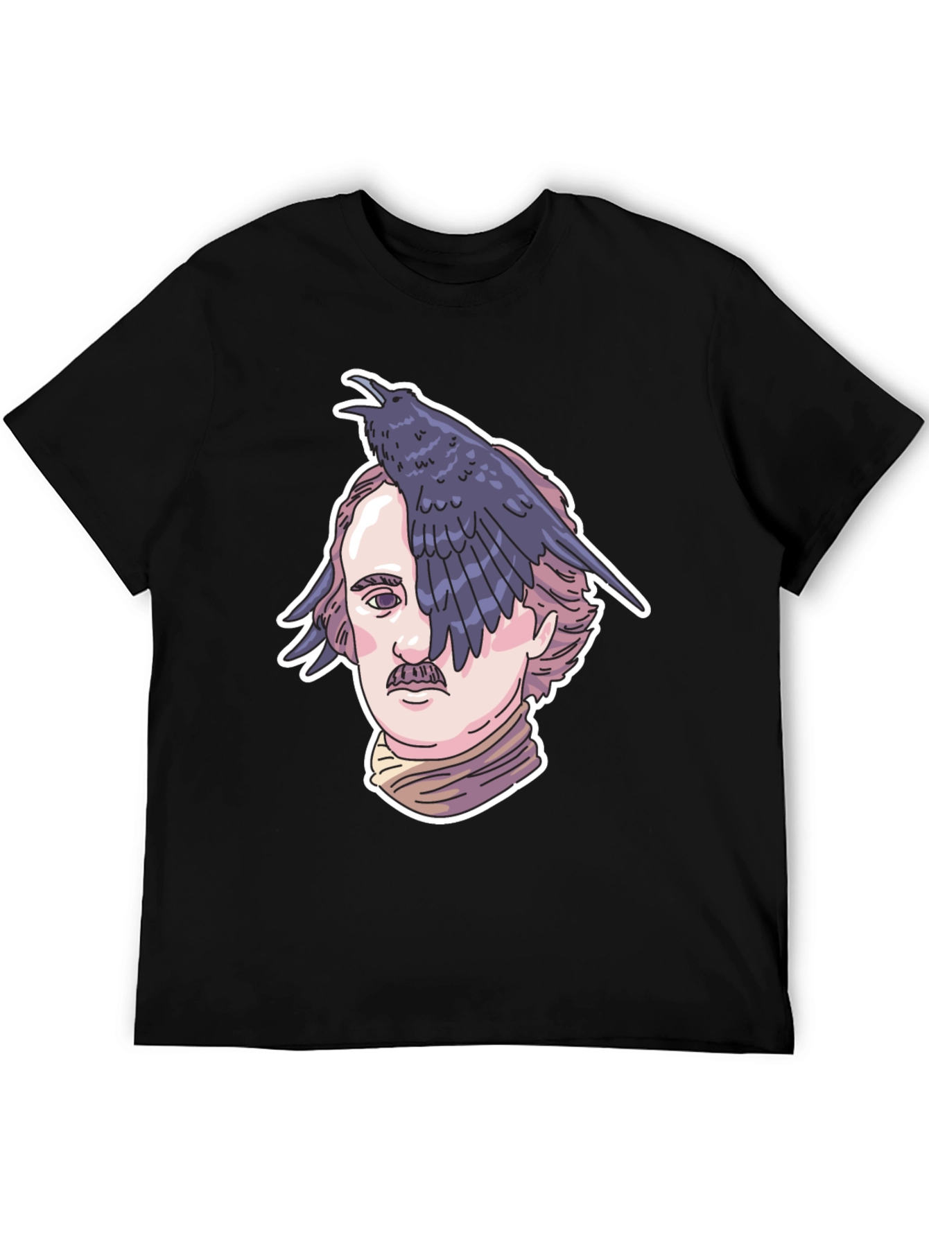 Edgar Allan Poe Raven Graphic Tee - Black