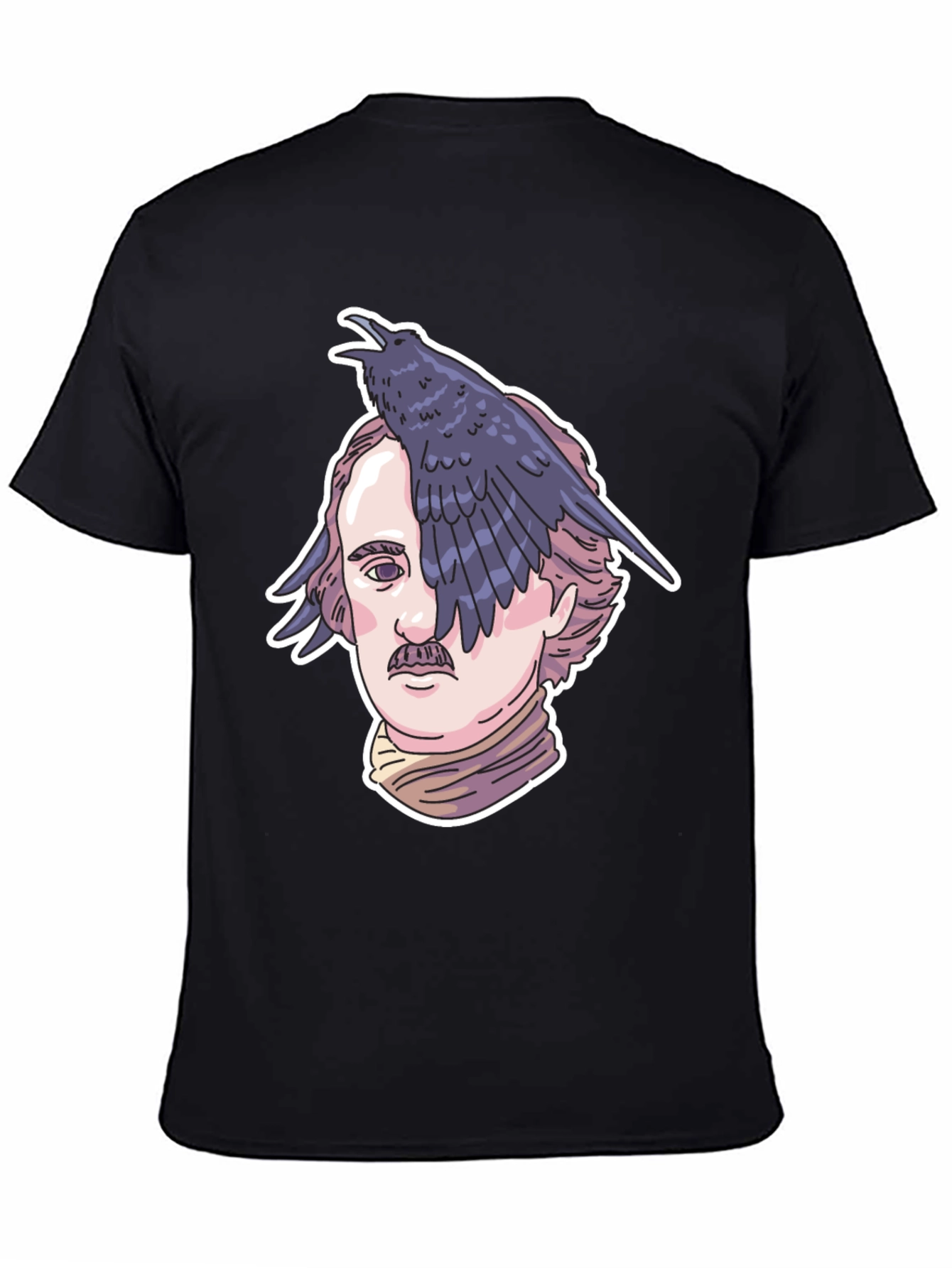 Edgar Allan Poe Raven Graphic Tee - Black