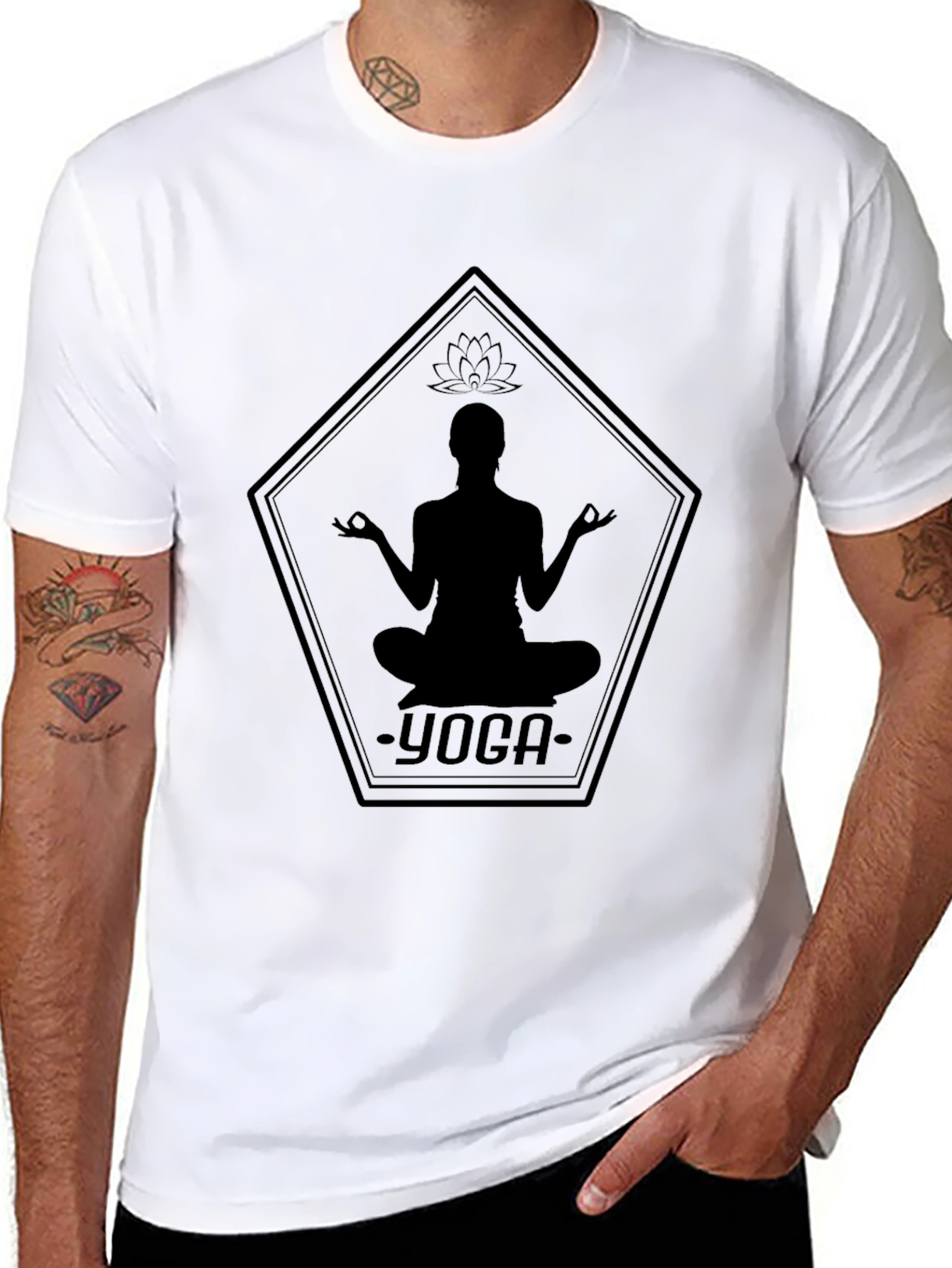 Yoga Silhouette Black T-Shirt
