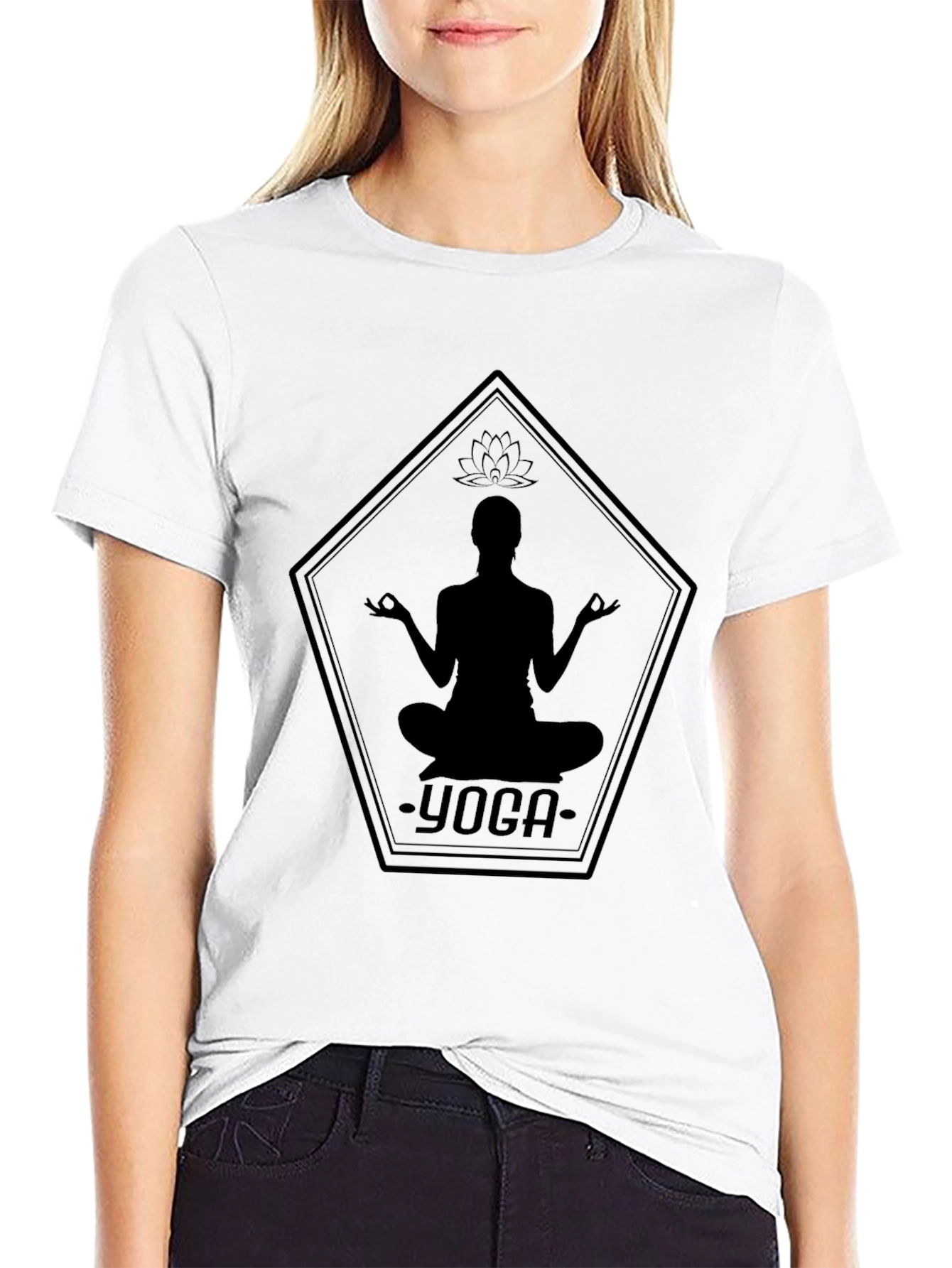 Yoga Silhouette Black T-Shirt