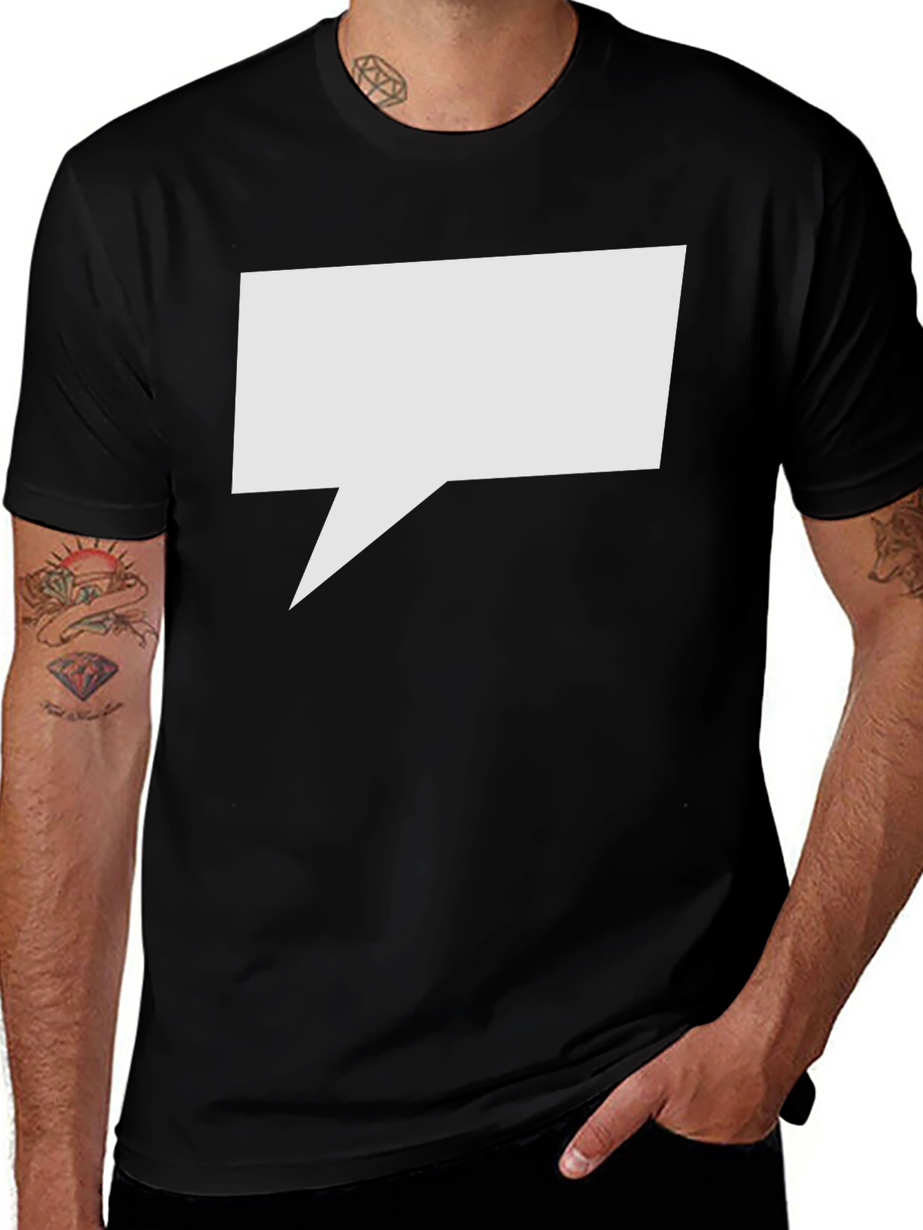 Speech Bubble Graphic Tee - Black