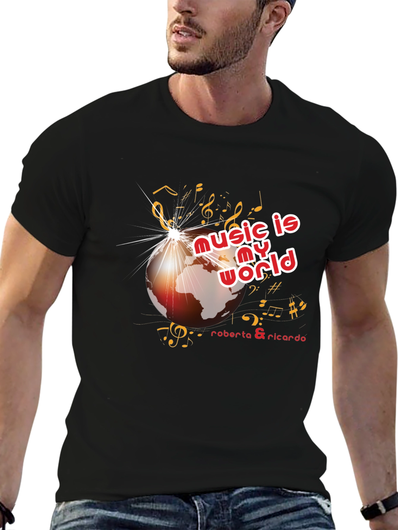 Music is My World Black Graphic Tee
