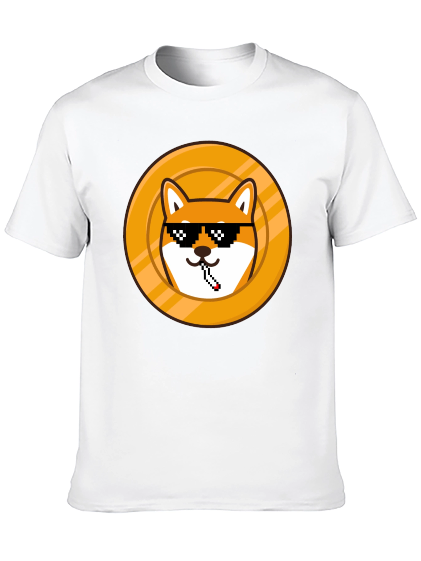 Doge Coin Pixel Art Black T-Shirt
