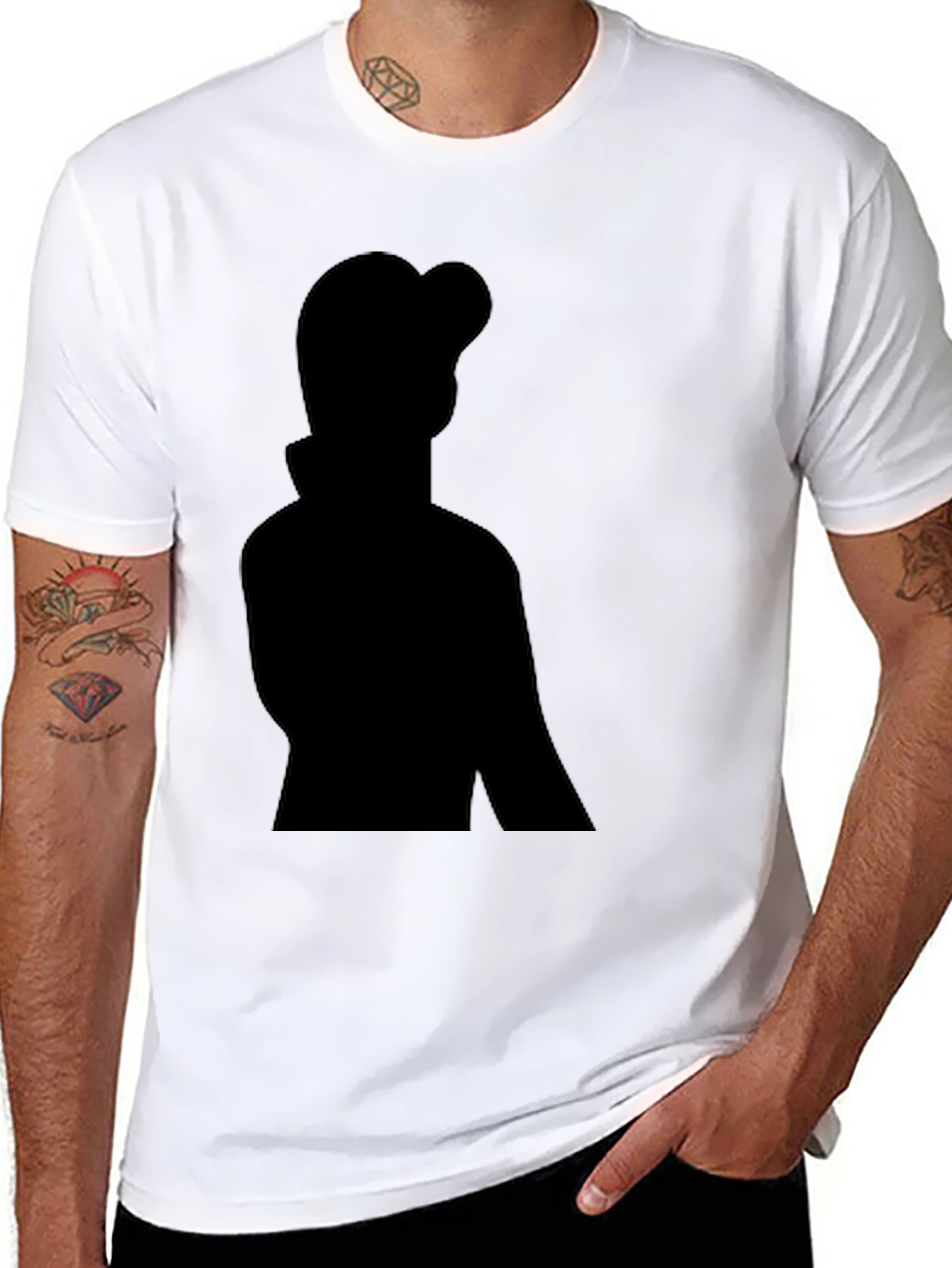 Black Silhouette Graphic Tee - Stylish Casual Wear