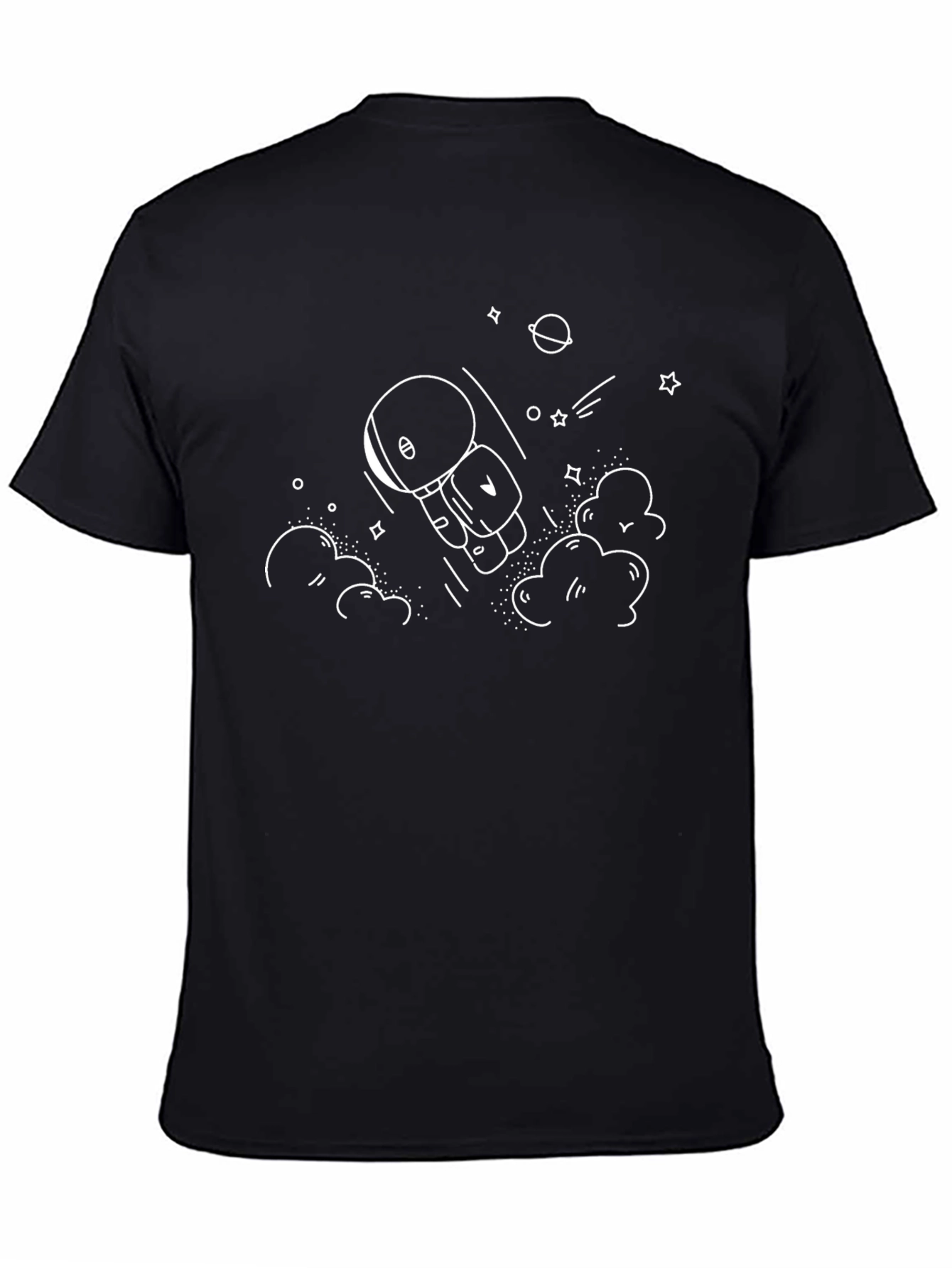Astronaut Graphic Tee - Black Cotton Comfort