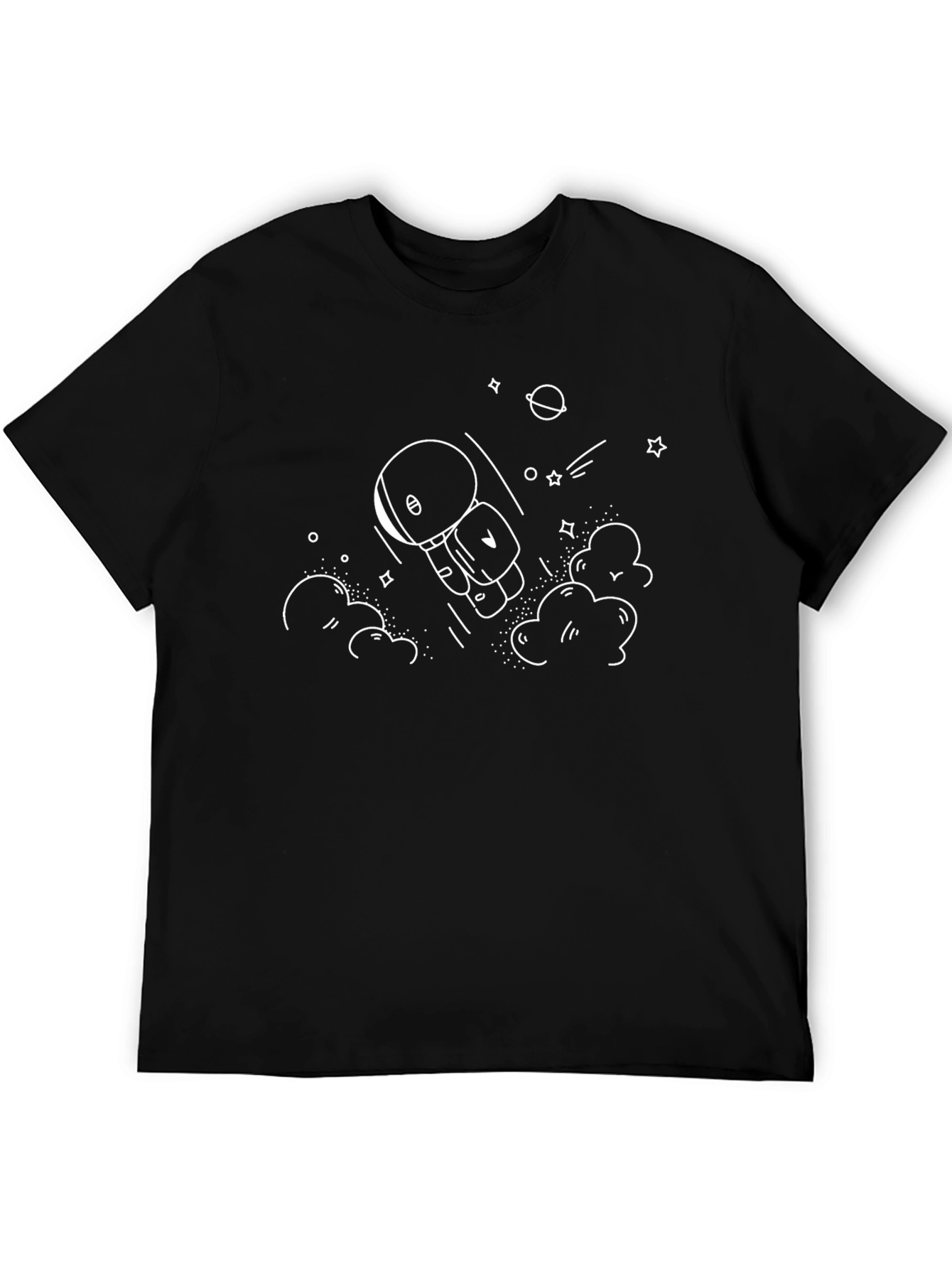 Astronaut Graphic Tee - Black Cotton Comfort