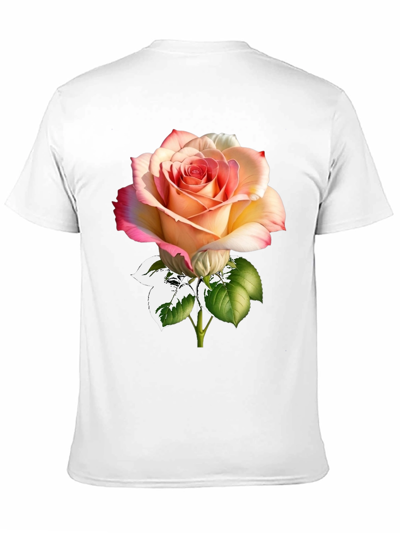 Rose Print Black T-Shirt