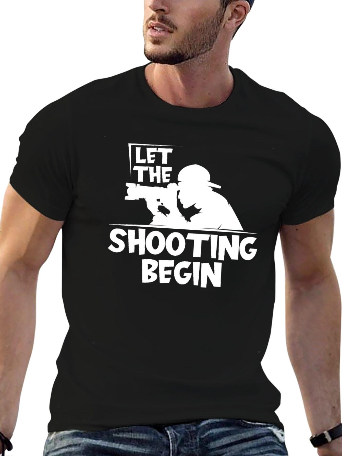 Let the Shooting Begin - Black T-Shirt