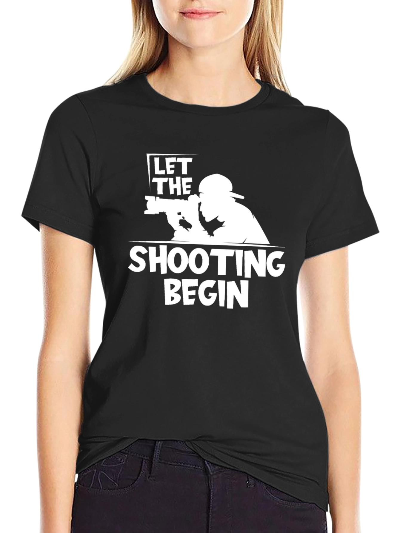 Let the Shooting Begin - Black T-Shirt