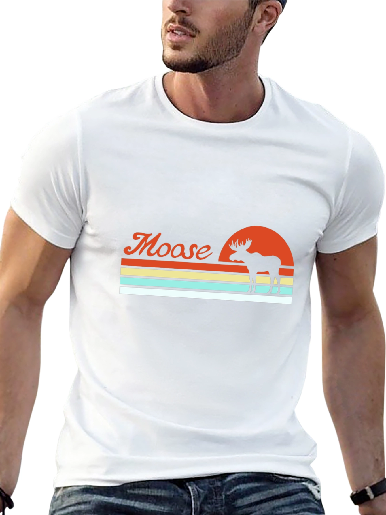 Moose Sunset T-Shirt - Retro Graphic Tee