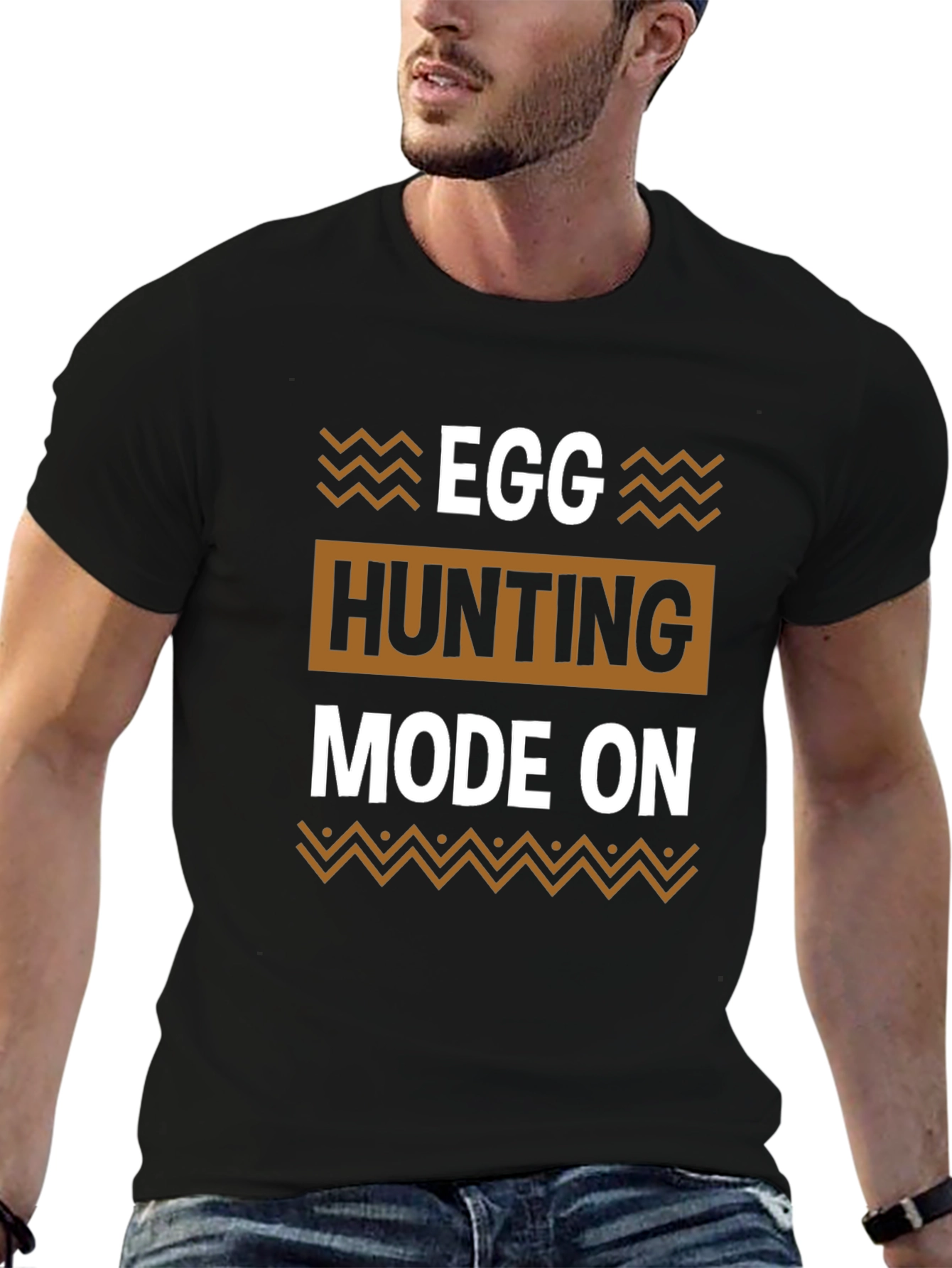 Egg Hunting Mode On Black Graphic Tee