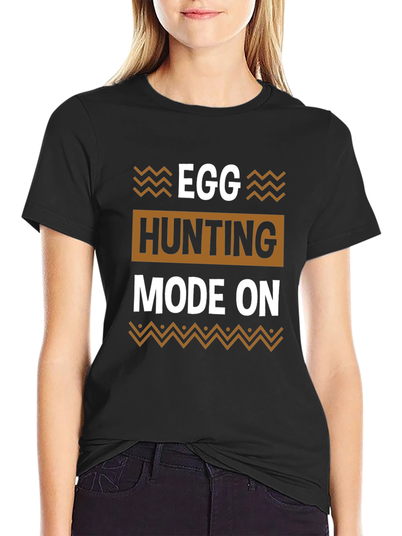 Egg Hunting Mode On Black Graphic Tee