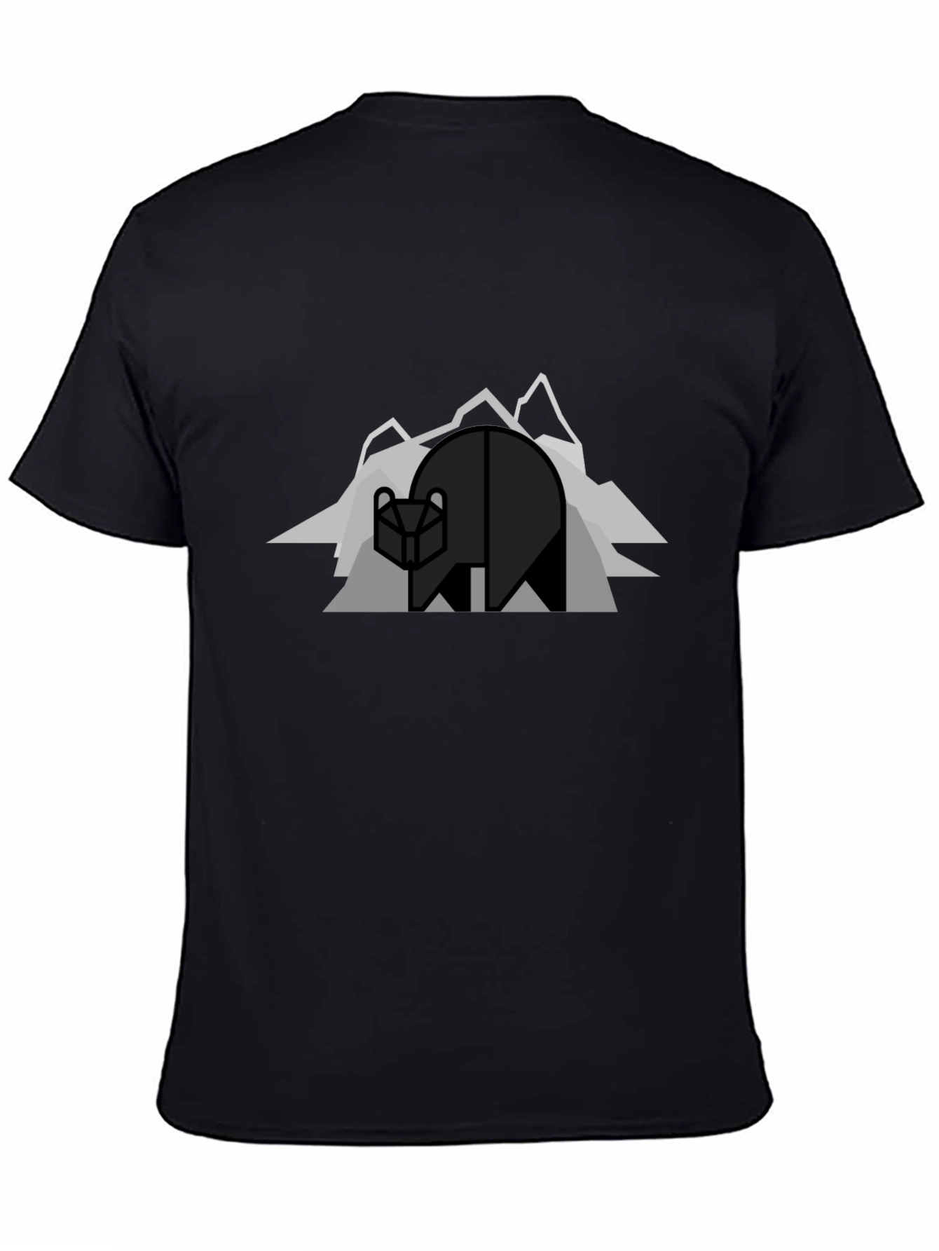 Geometric Bear Graphic Tee - Modern Mountain Design