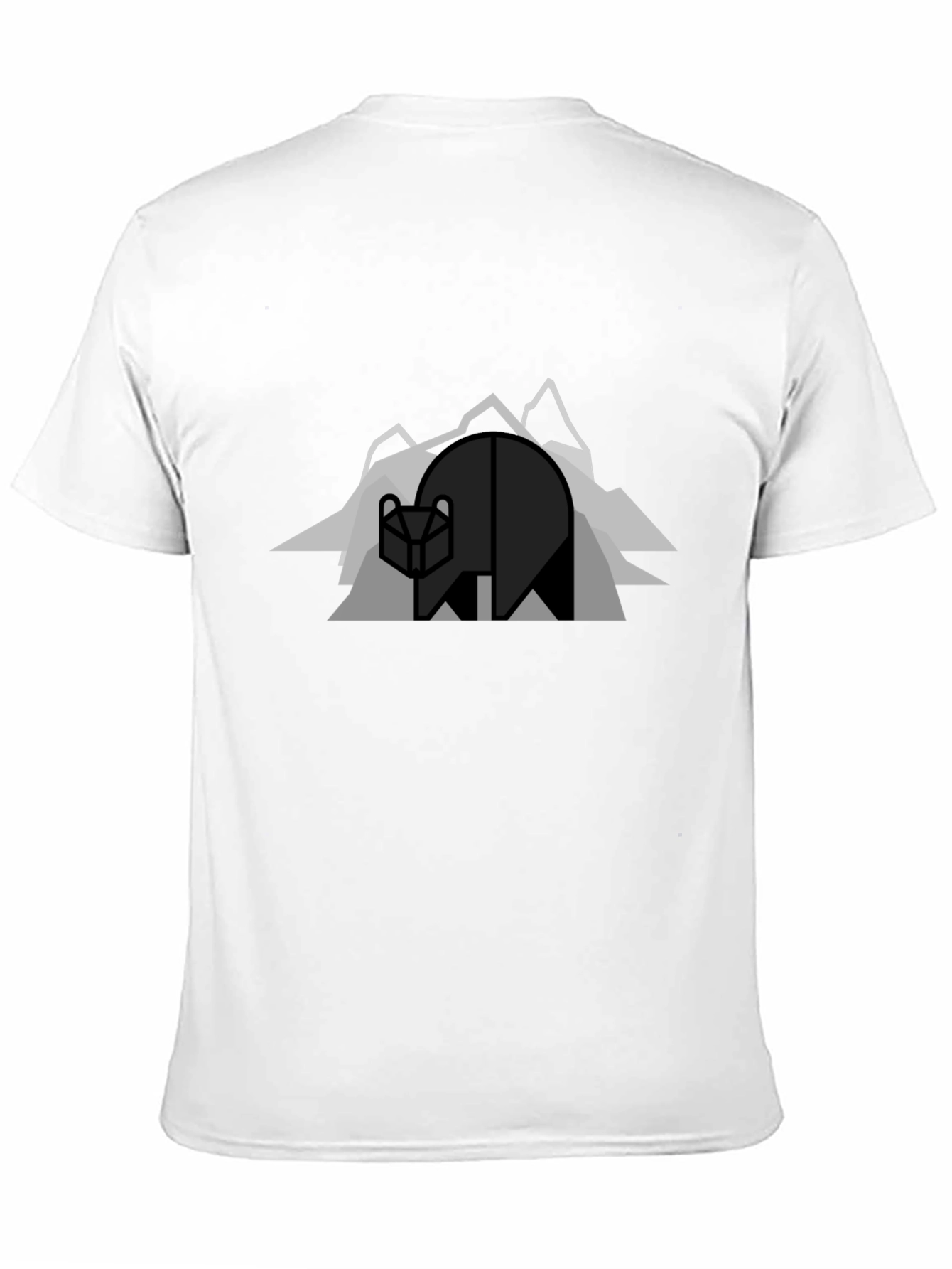 Geometric Bear Graphic Tee - Modern Mountain Design