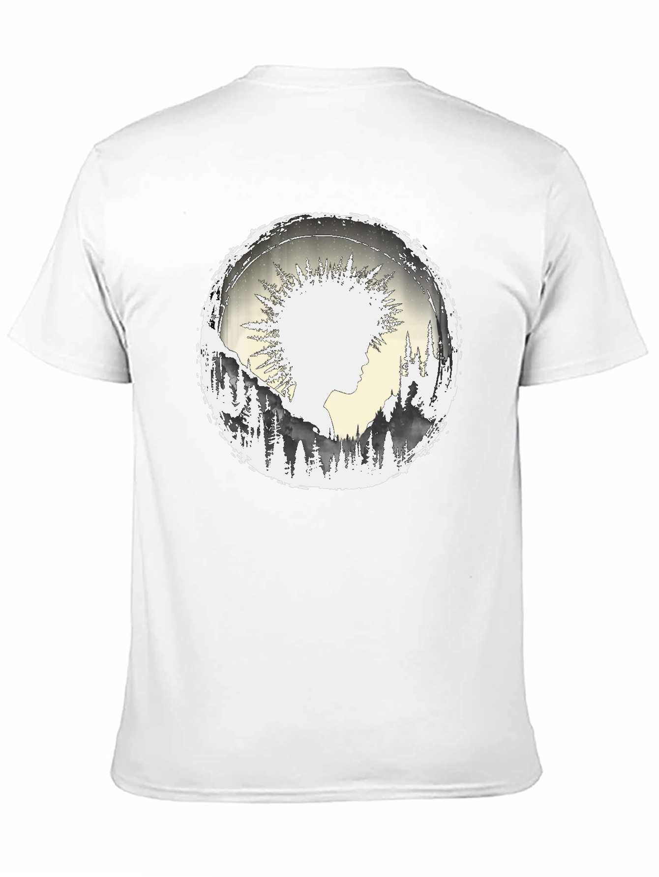 Nature Silhouette Graphic Tee - Black