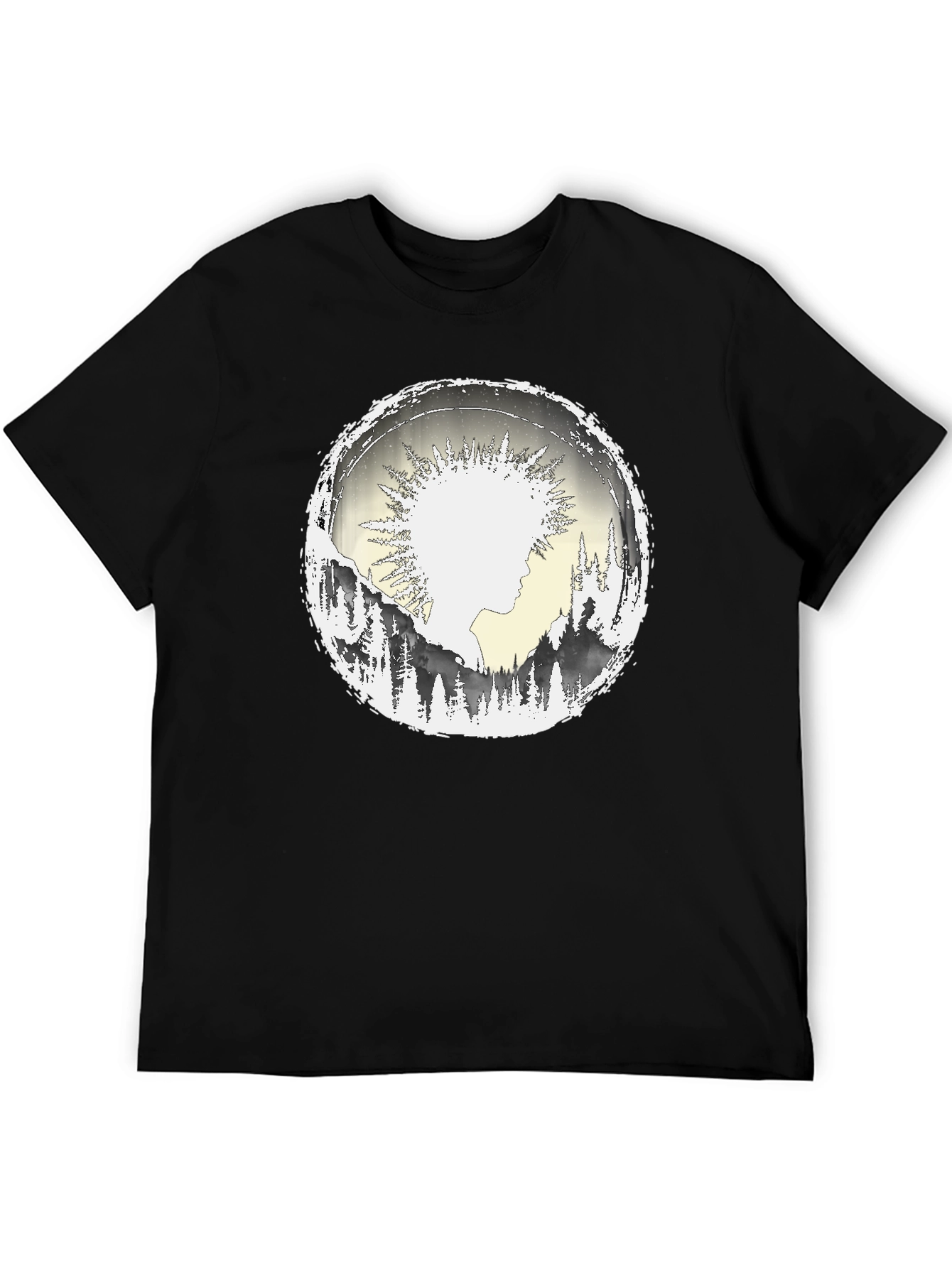 Nature Silhouette Graphic Tee - Black