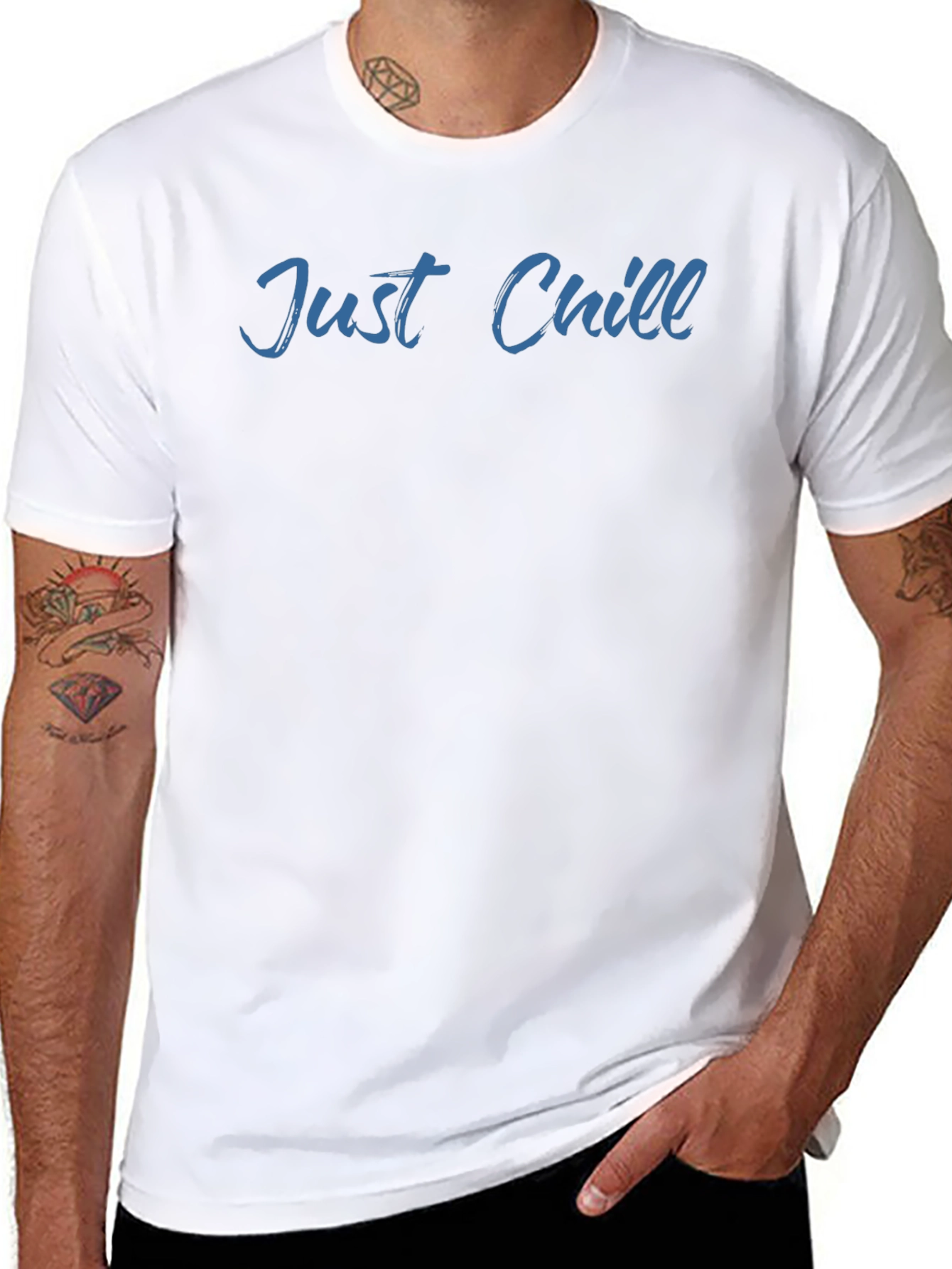 Just Chill Mens Black Graphic T-Shirt