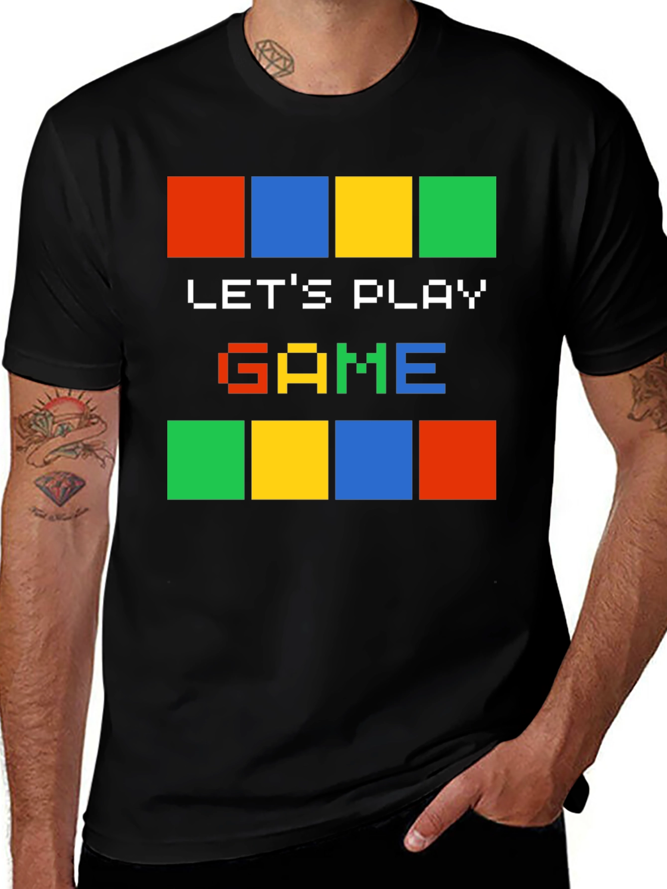Lets Play Game Pixel Art Graphic T-Shirt