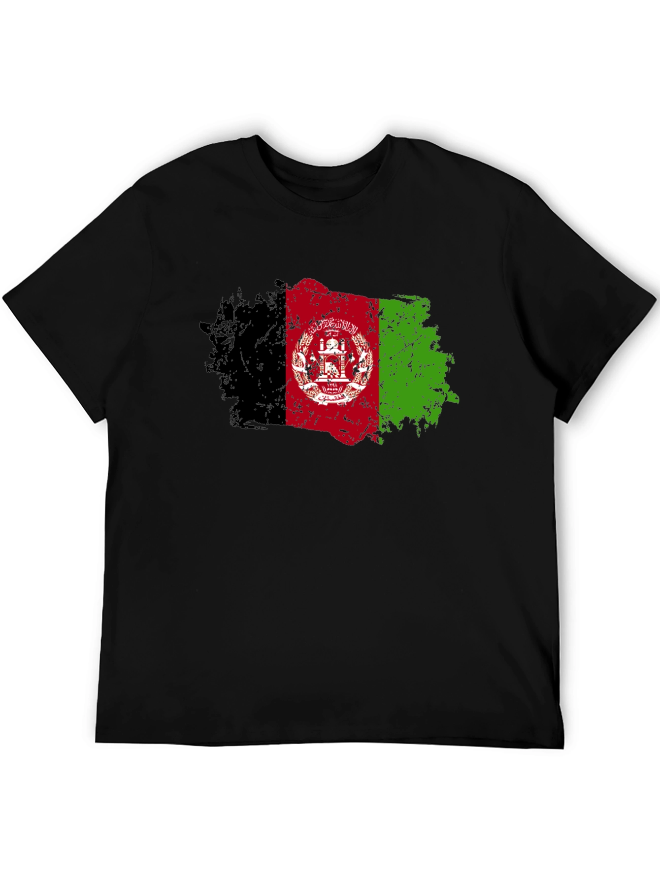 Afghanistan Flag T-Shirt - Distressed Grunge Style