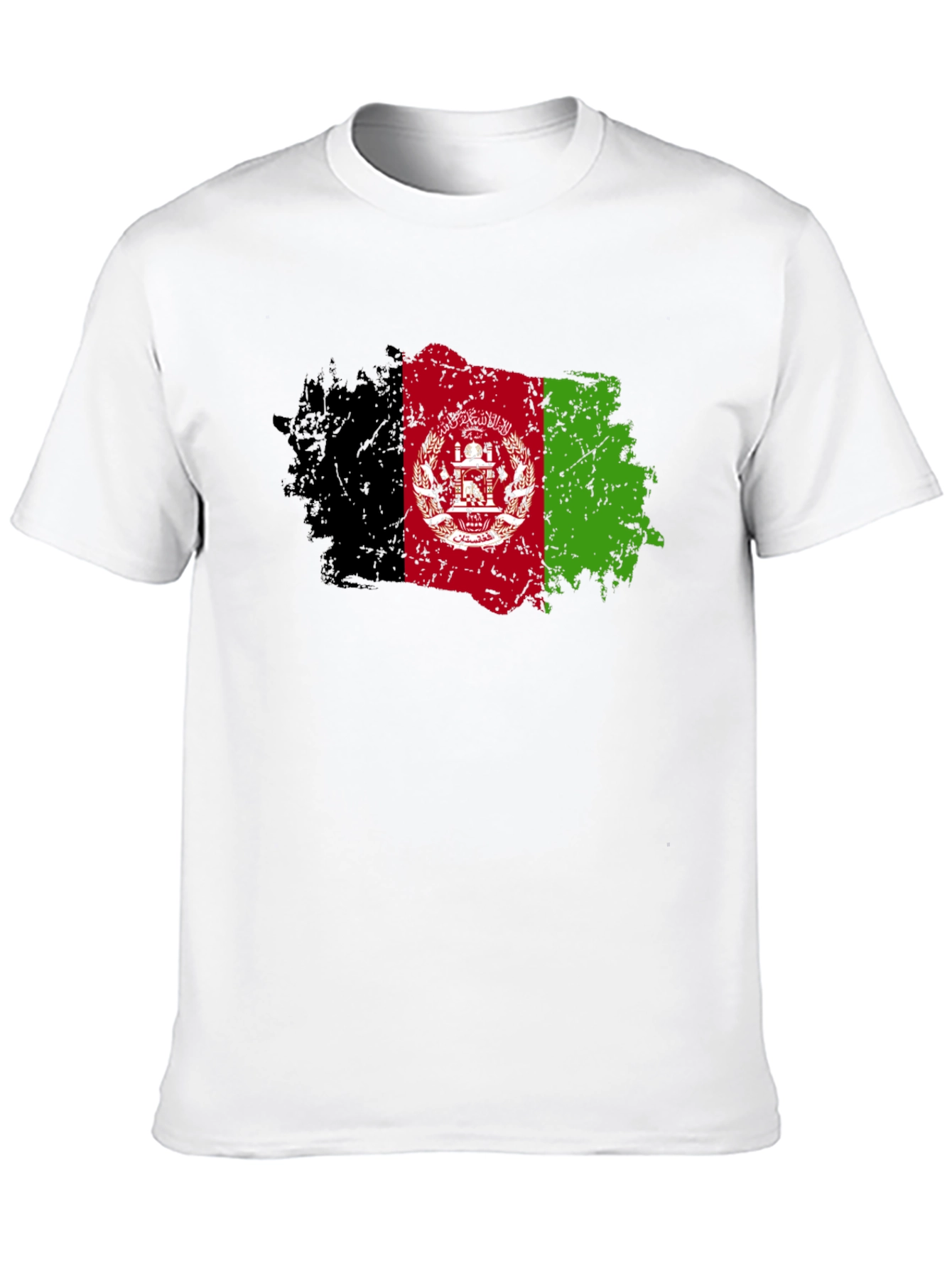 Afghanistan Flag T-Shirt - Distressed Grunge Style