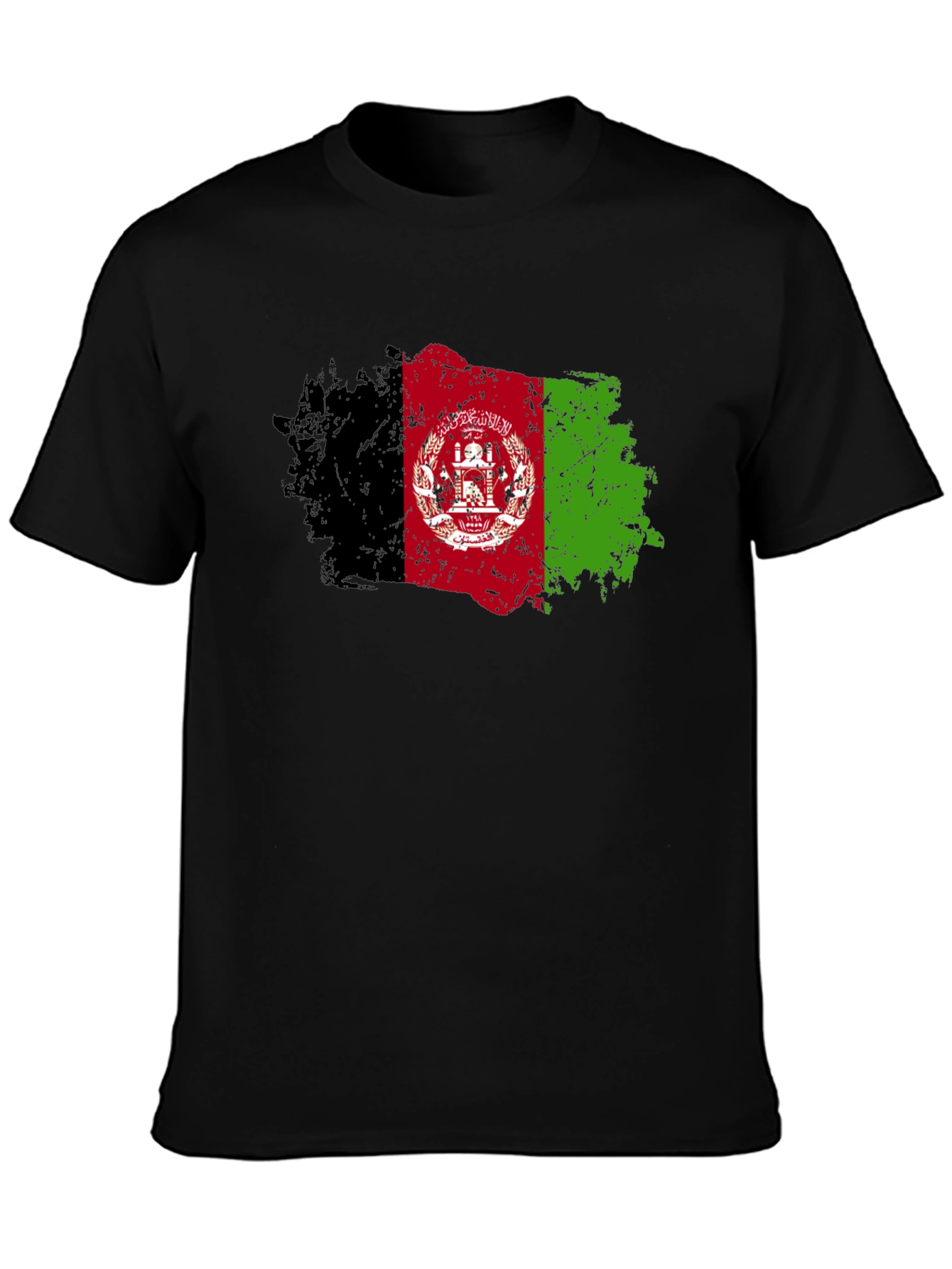 Afghanistan Flag T-Shirt - Distressed Grunge Style