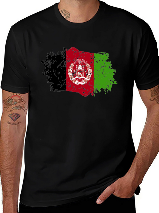 Afghanistan Flag T-Shirt - Distressed Grunge Style