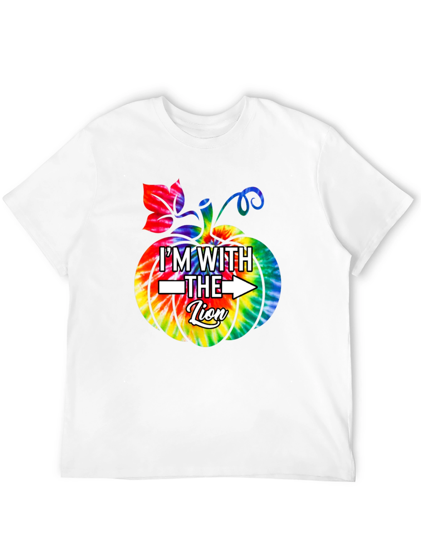 Im With the Lion Tie Dye Pumpkin Halloween T-Shirt