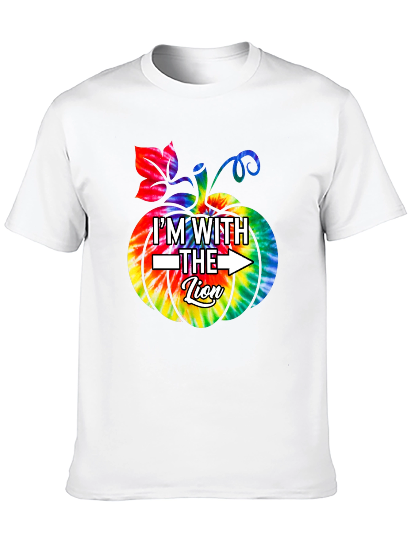 Im With the Lion Tie Dye Pumpkin Halloween T-Shirt