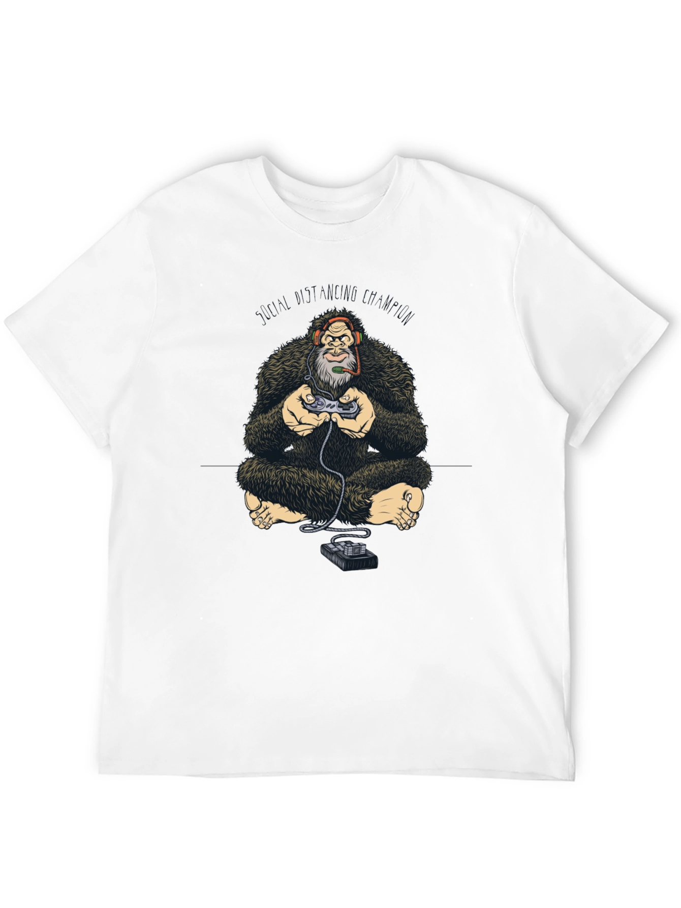 Gamer Gorilla Graphic Tee - Black Cotton T-Shirt