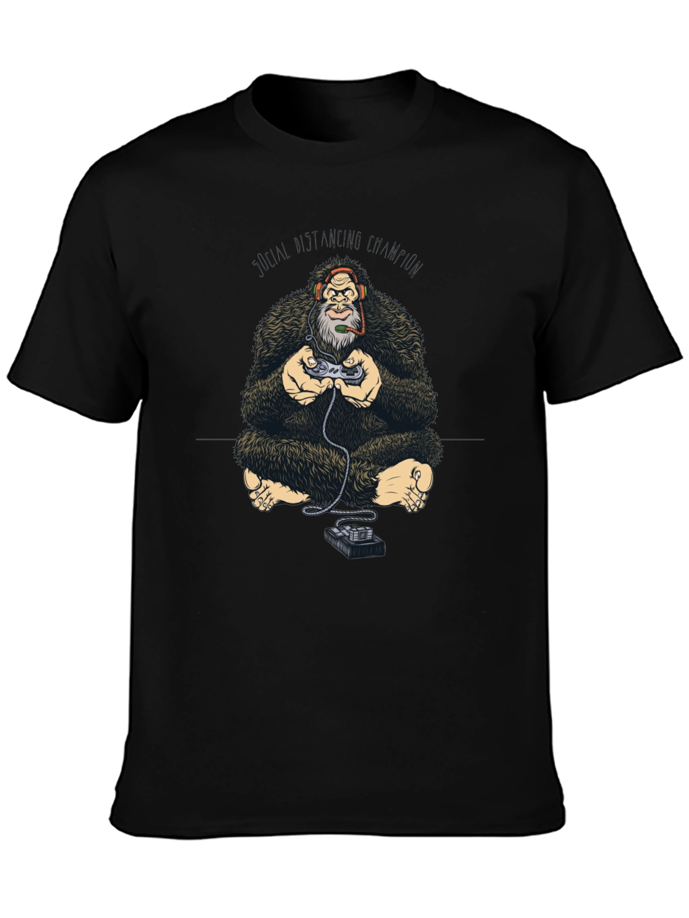 Gamer Gorilla Graphic Tee - Black Cotton T-Shirt
