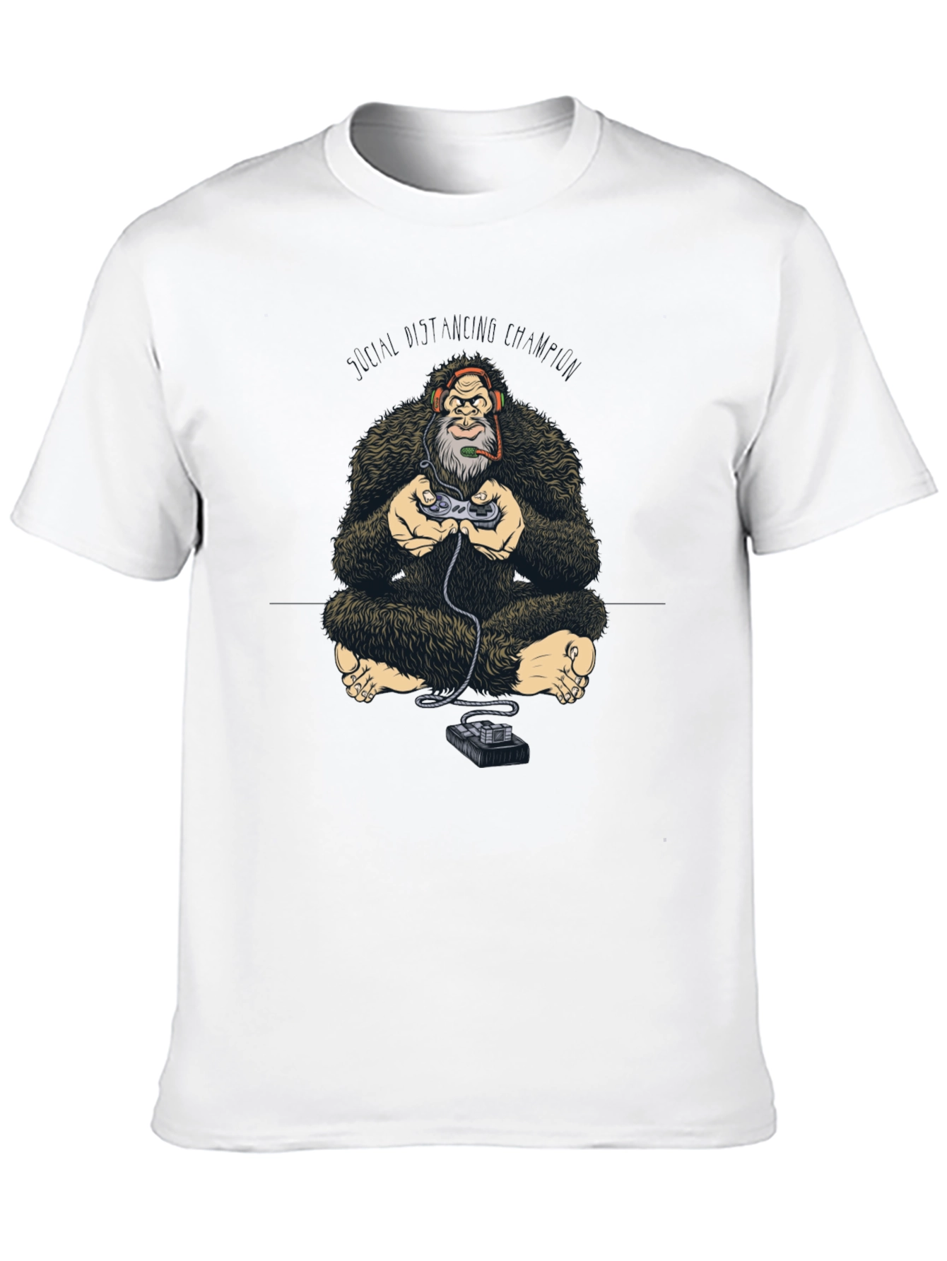 Gamer Gorilla Graphic Tee - Black Cotton T-Shirt