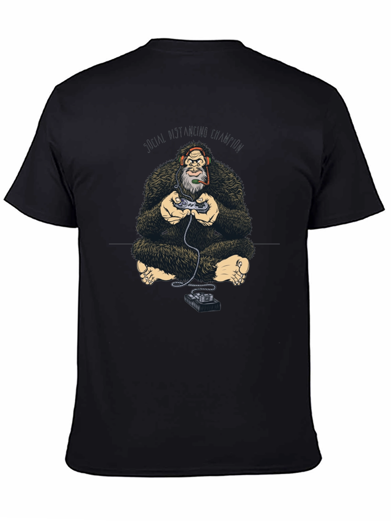 Gamer Gorilla Graphic Tee - Black Cotton T-Shirt