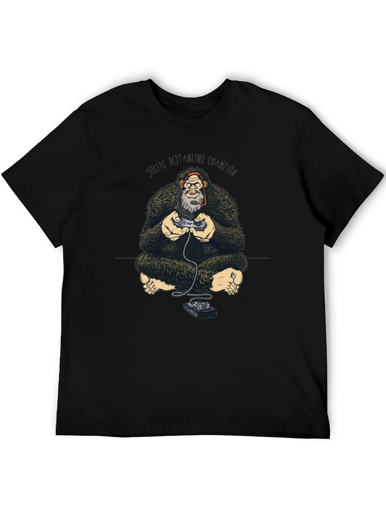 Gamer Gorilla Graphic Tee - Black Cotton T-Shirt