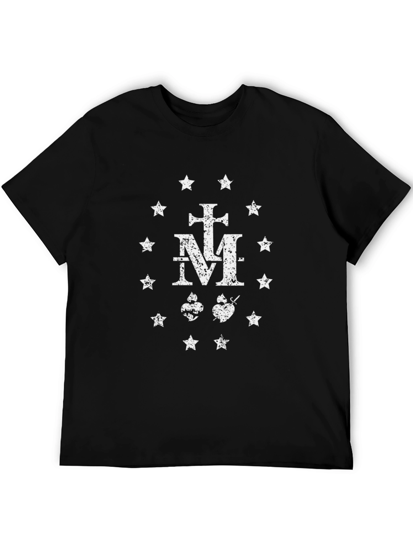 Distressed Miraculous Medal Graphic T-Shirt