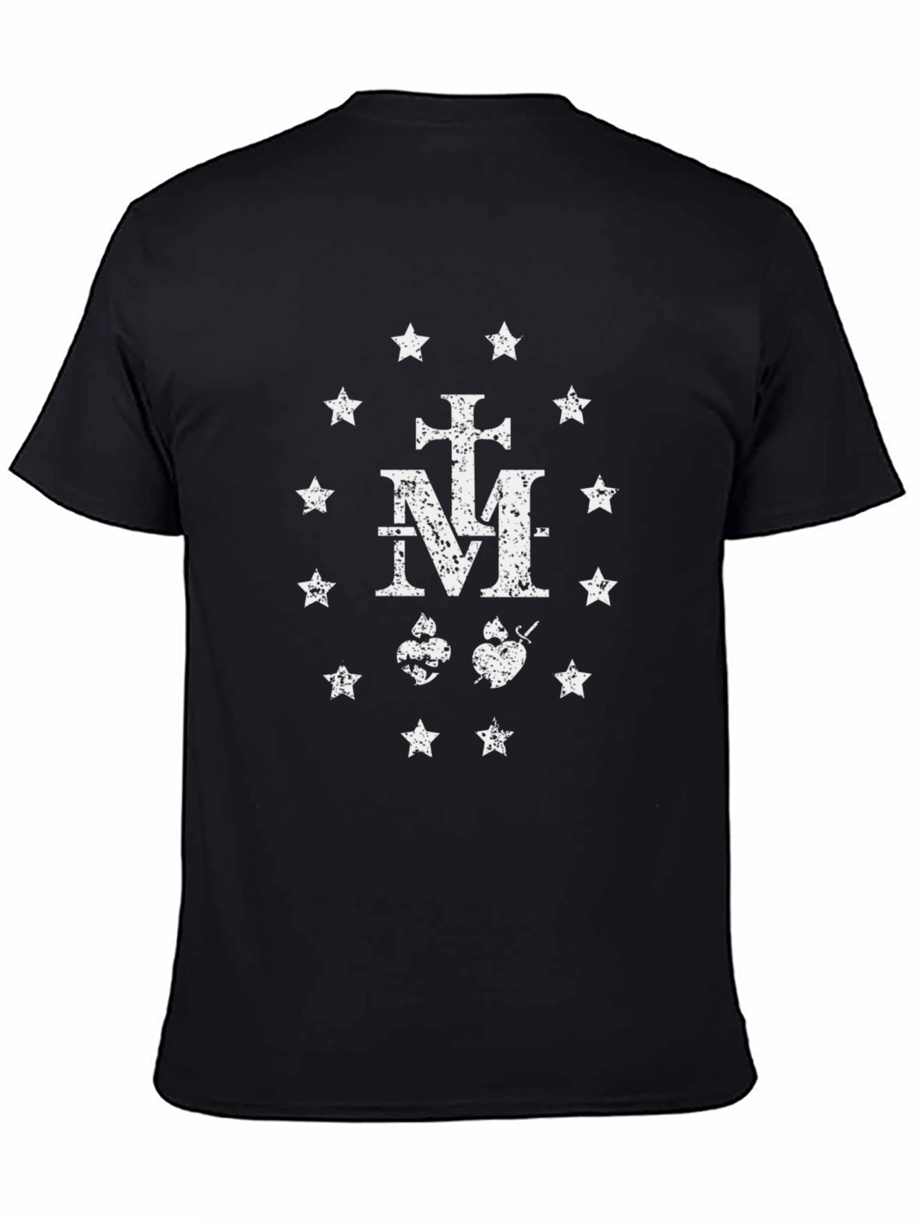 Distressed Miraculous Medal Graphic T-Shirt