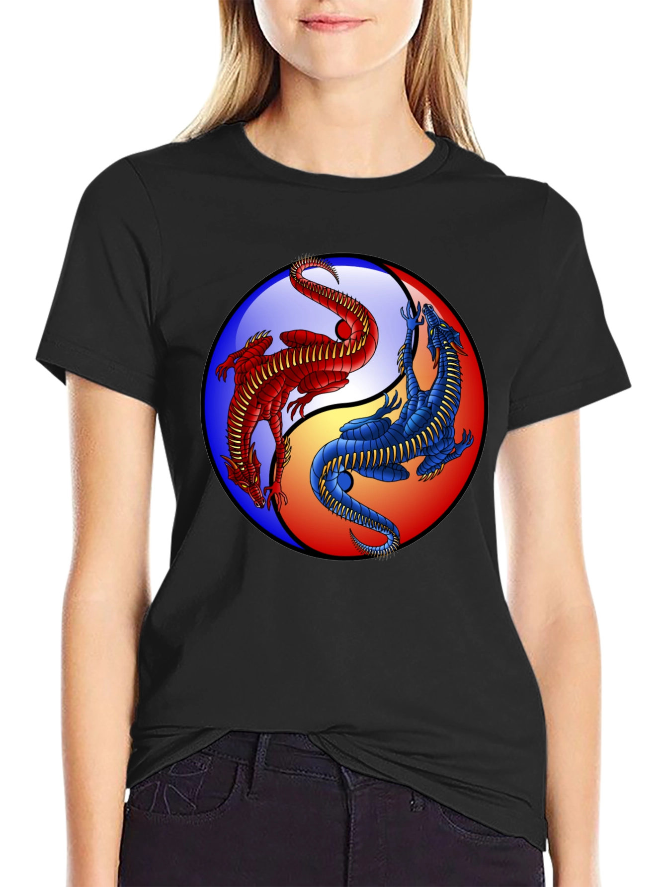 Yin Yang Dragon Graphic Tee