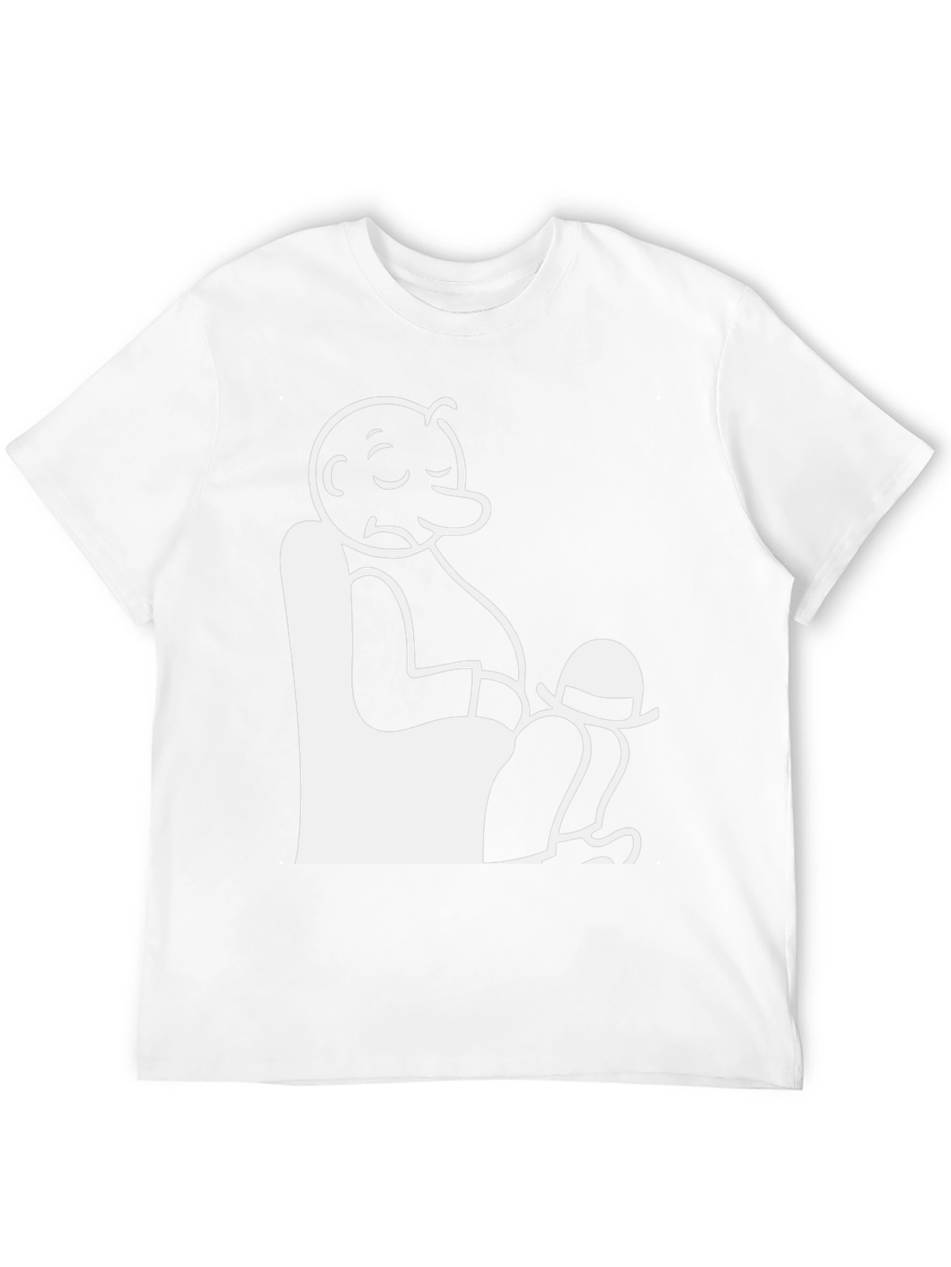 Comfy Cartoon Character Graphic Tee - Black