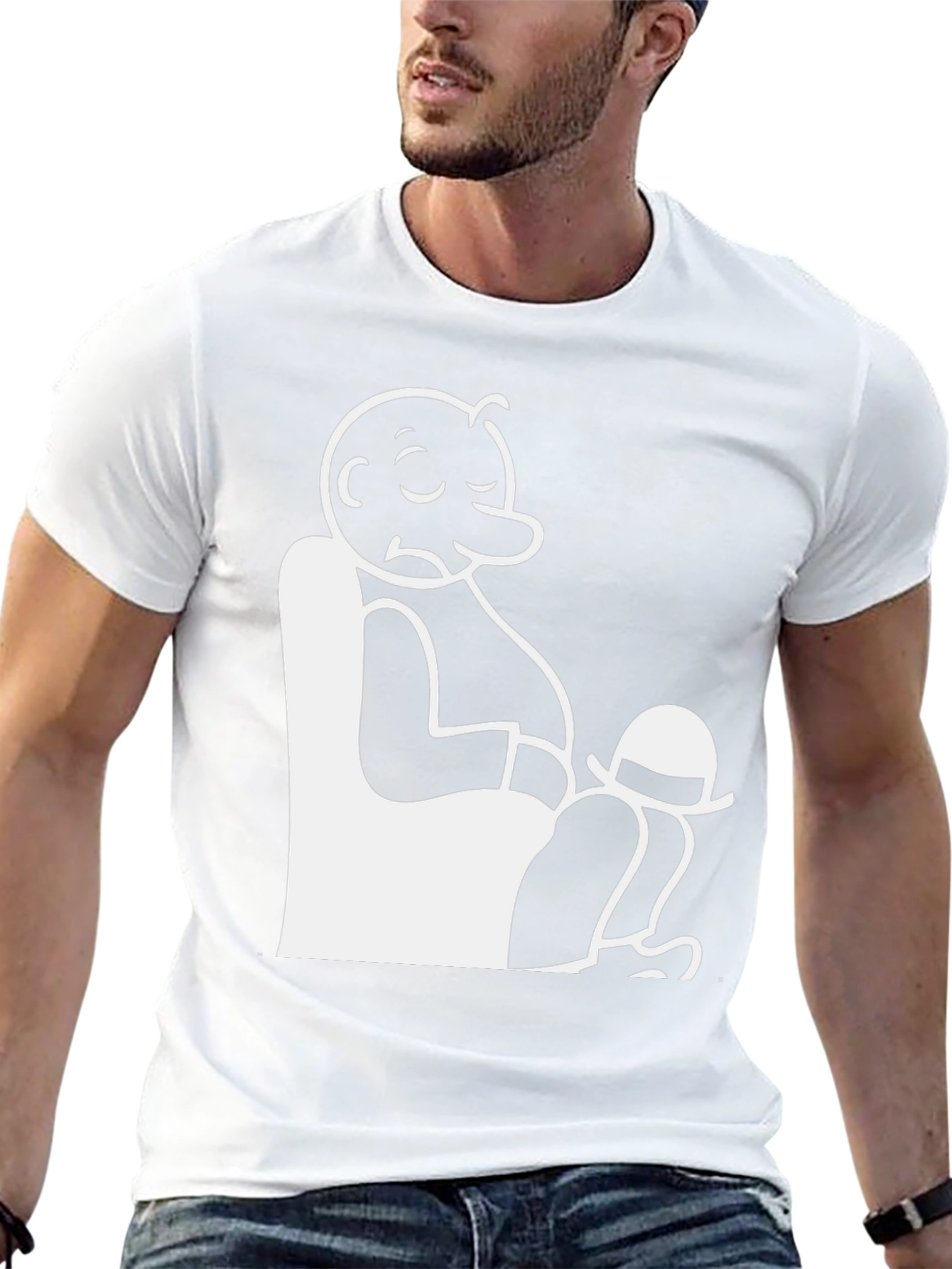 Comfy Cartoon Character Graphic Tee - Black