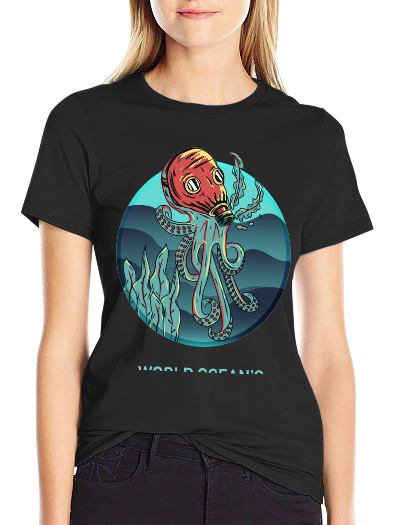 Octopus Gas Mask Graphic T-Shirt
