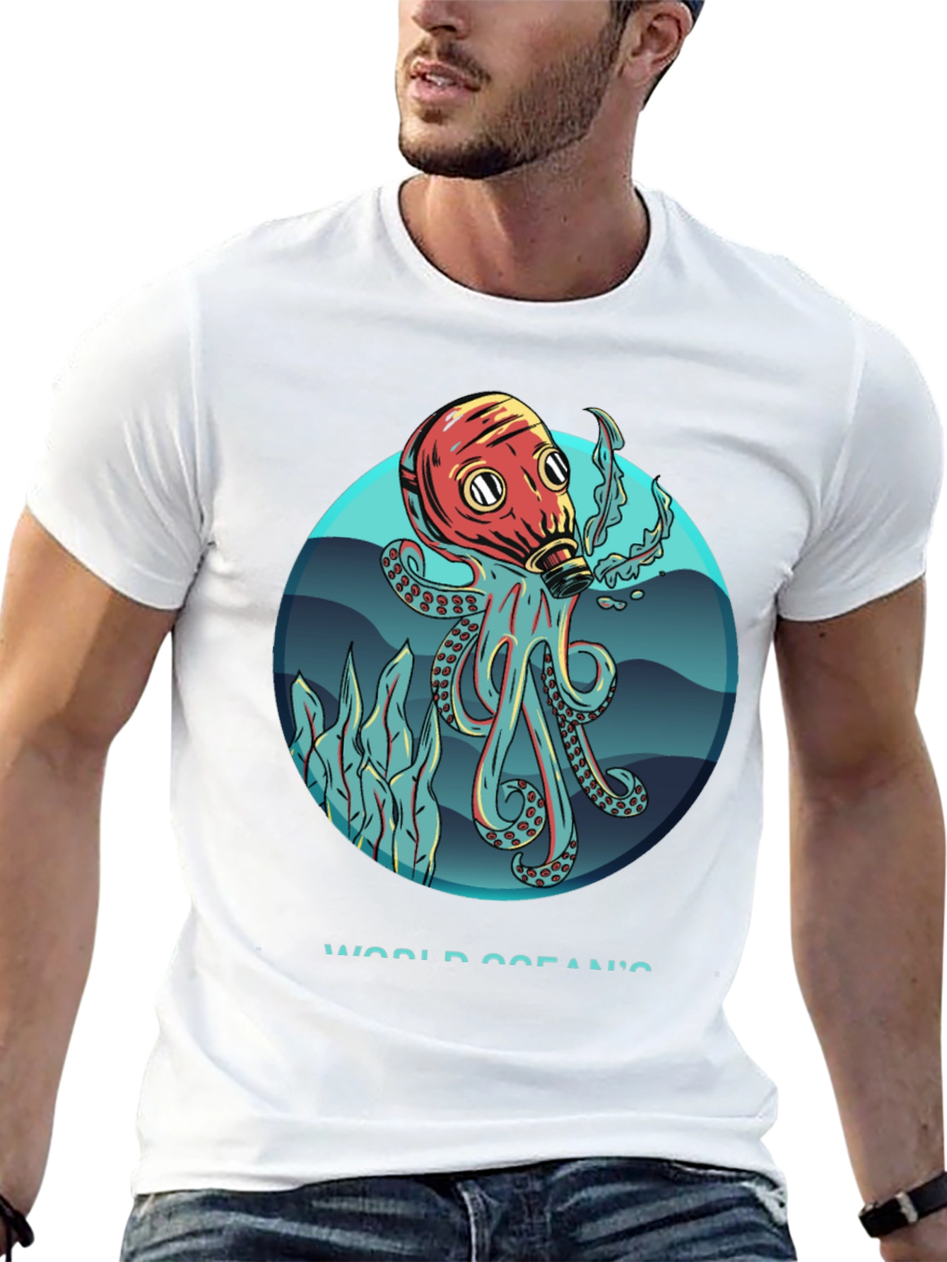 Octopus Gas Mask Graphic T-Shirt