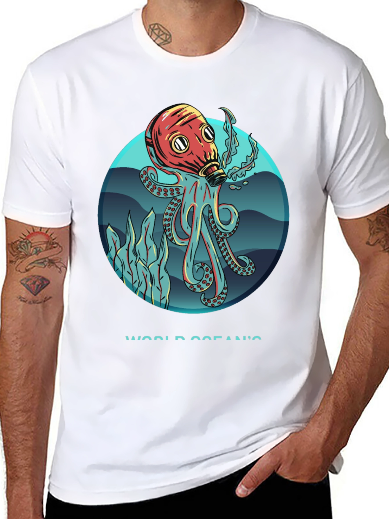 Octopus Gas Mask Graphic T-Shirt