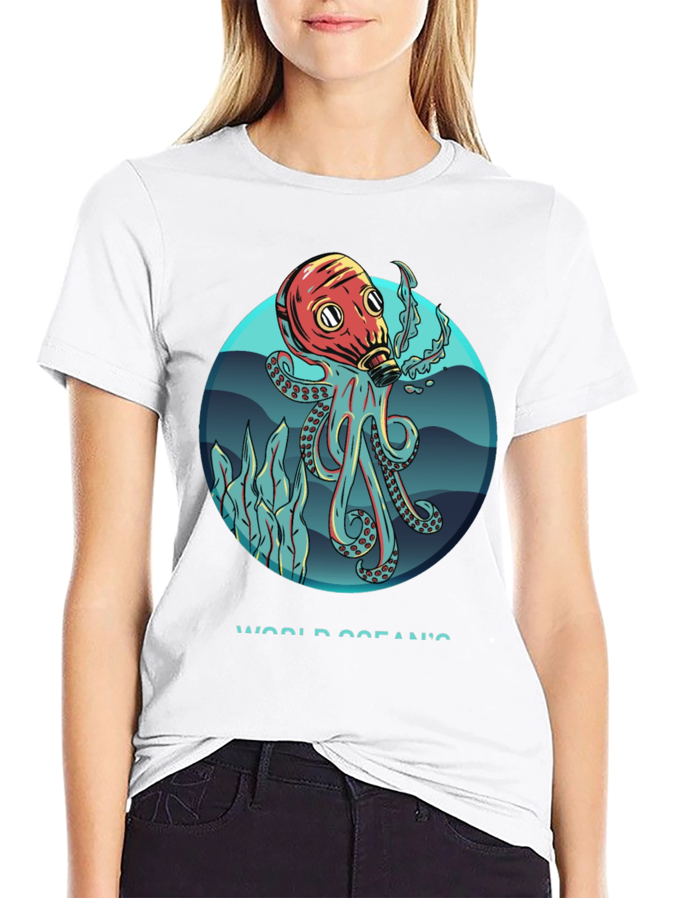 Octopus Gas Mask Graphic T-Shirt