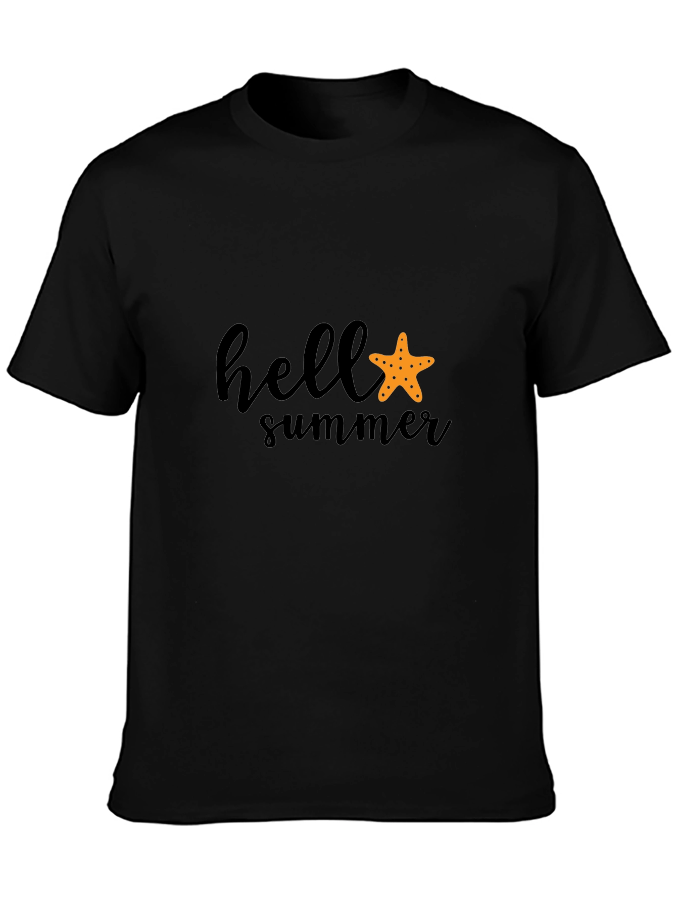 Hello Summer Starfish Graphic Tee - Black