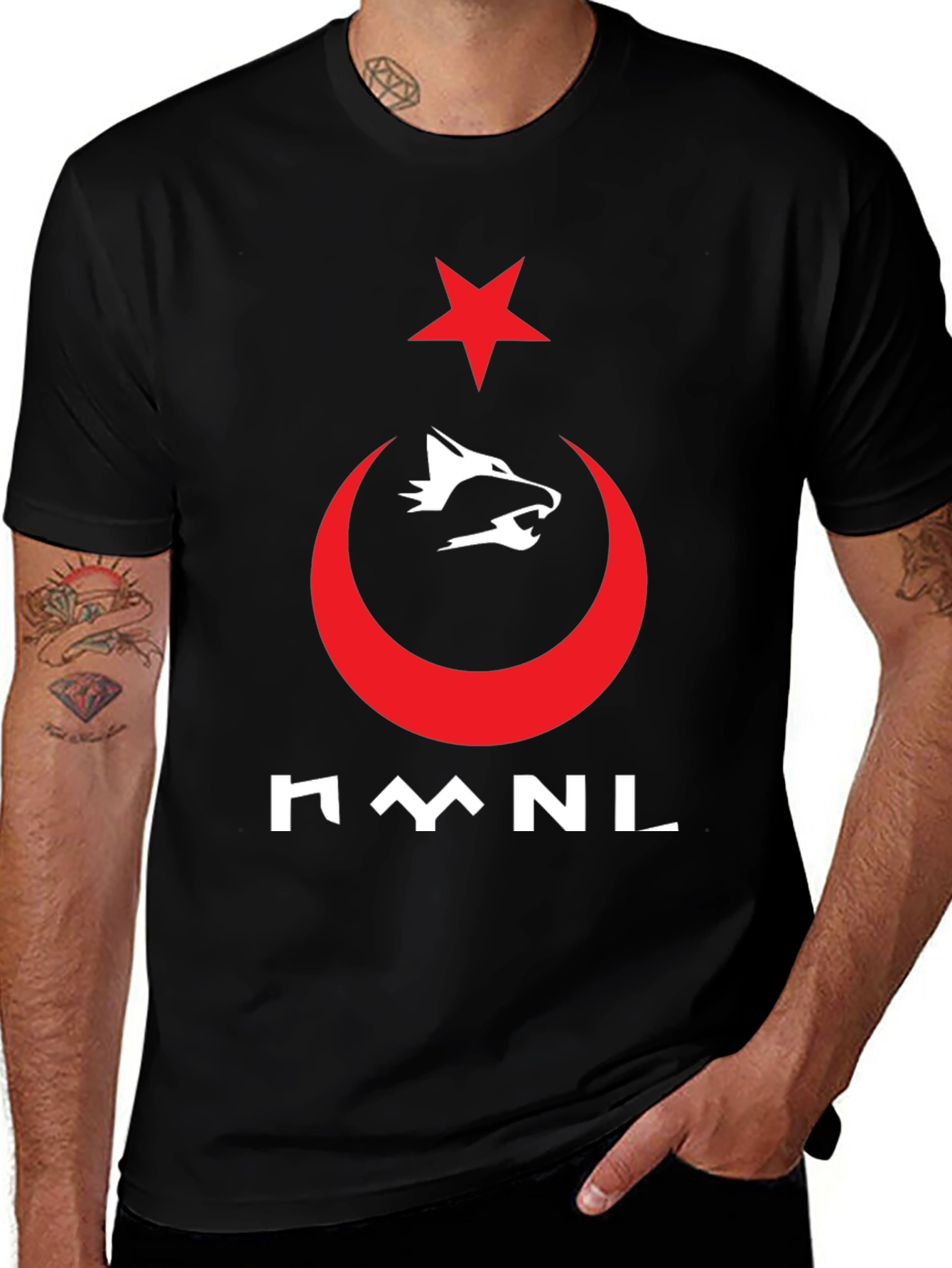 Turkish Pride T-Shirt - Wolf & Crescent Star Design