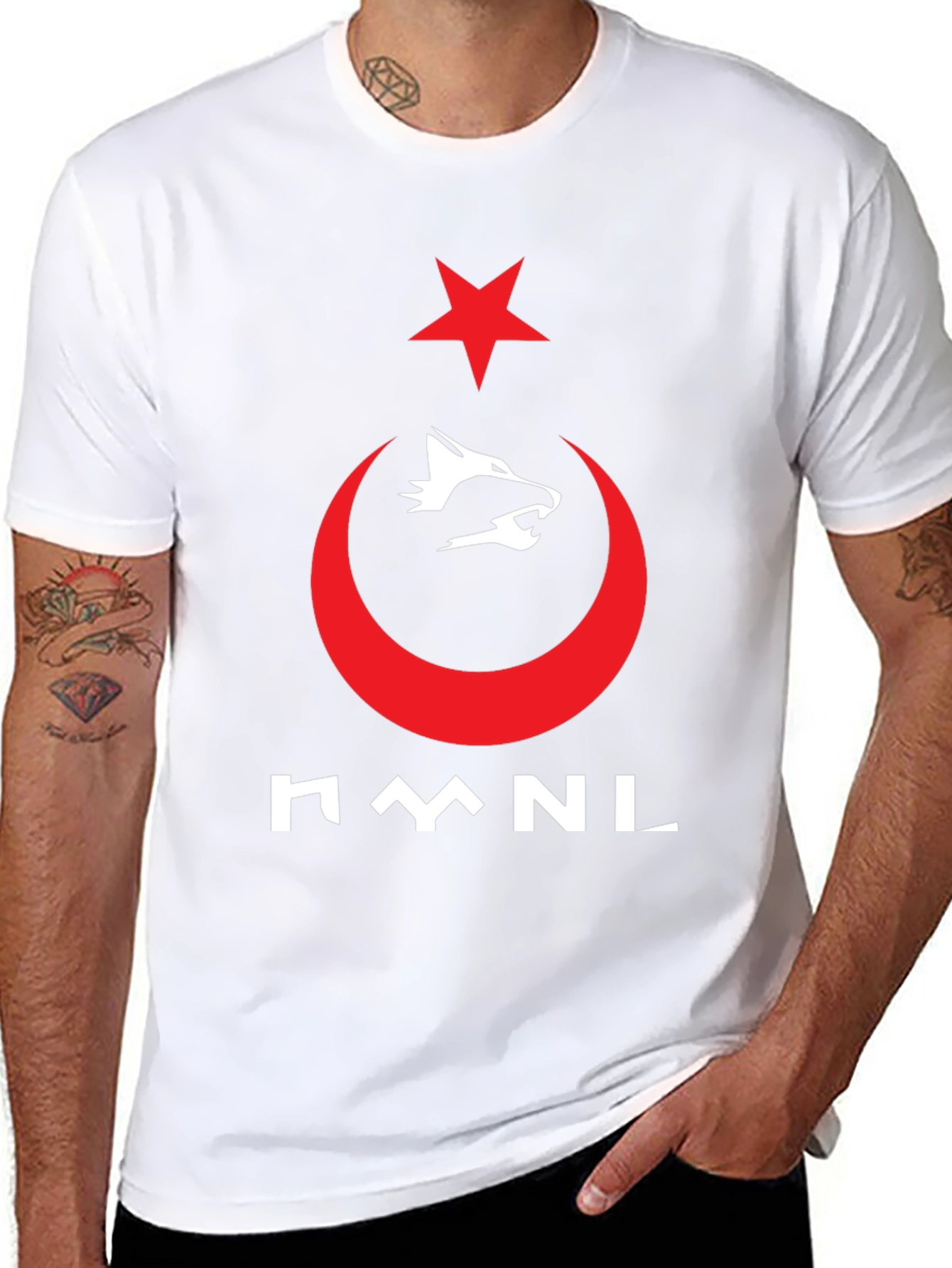 Turkish Pride T-Shirt - Wolf & Crescent Star Design